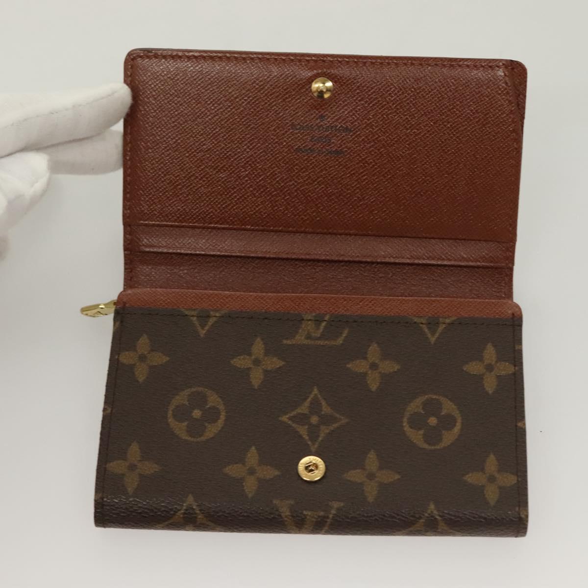 LOUIS VUITTON Monogram Porte Monnaie Billets Tresor Wallet M61730 Auth 129581