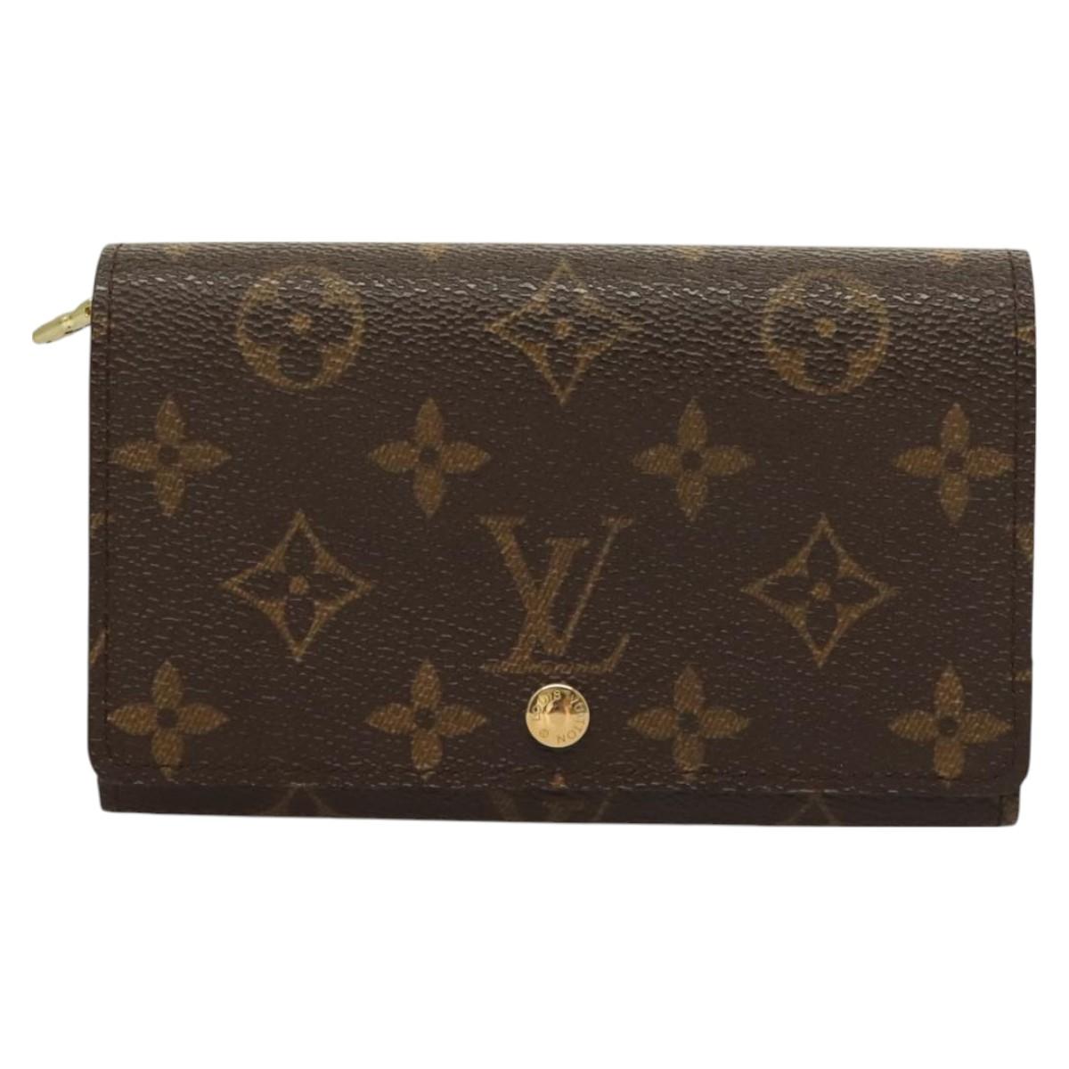 LOUIS VUITTON Monogram Porte Monnaie Billets Tresor Wallet M61730 Auth 129581