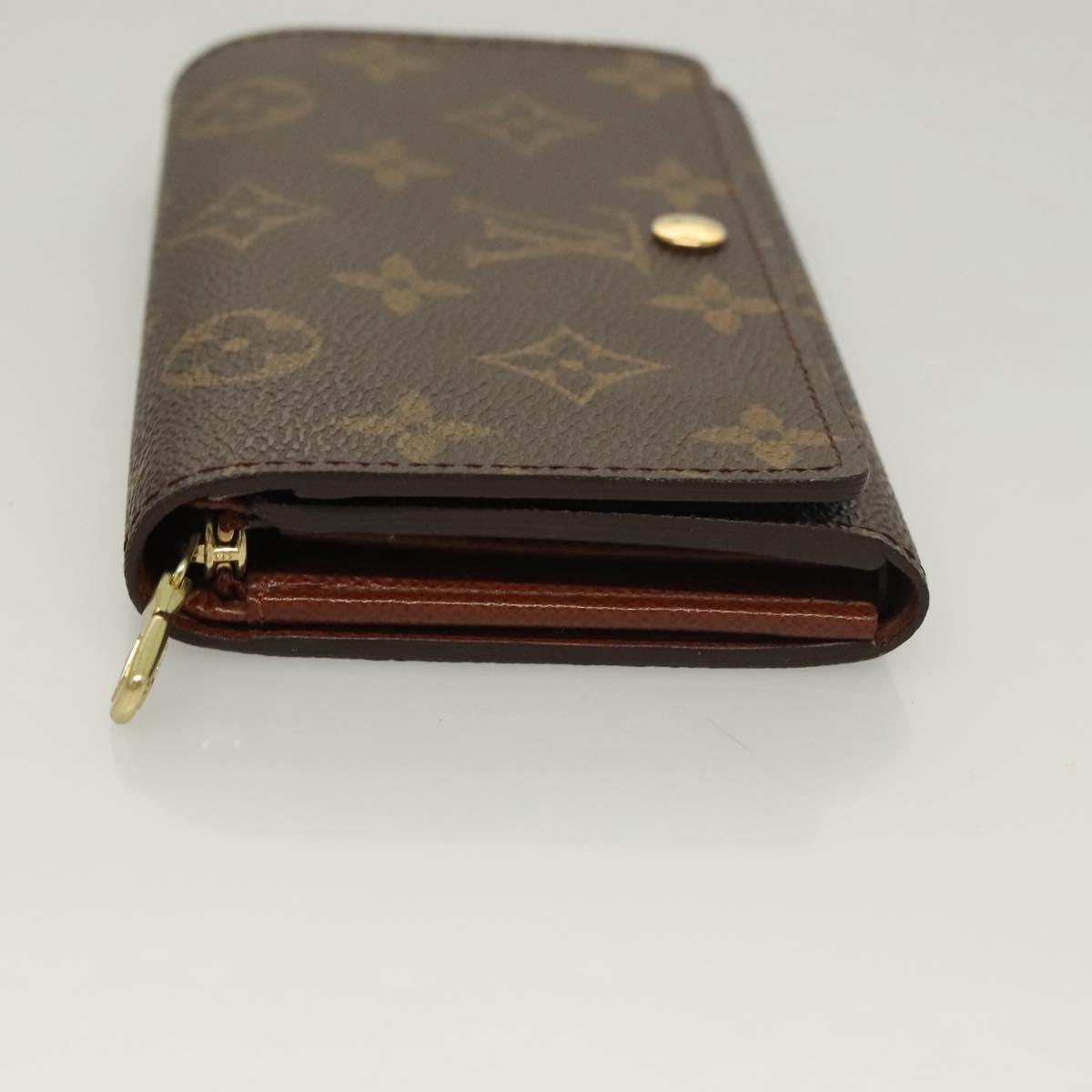 LOUIS VUITTON Monogram Porte Monnaie Billets Tresor Wallet M61730 Auth 129581