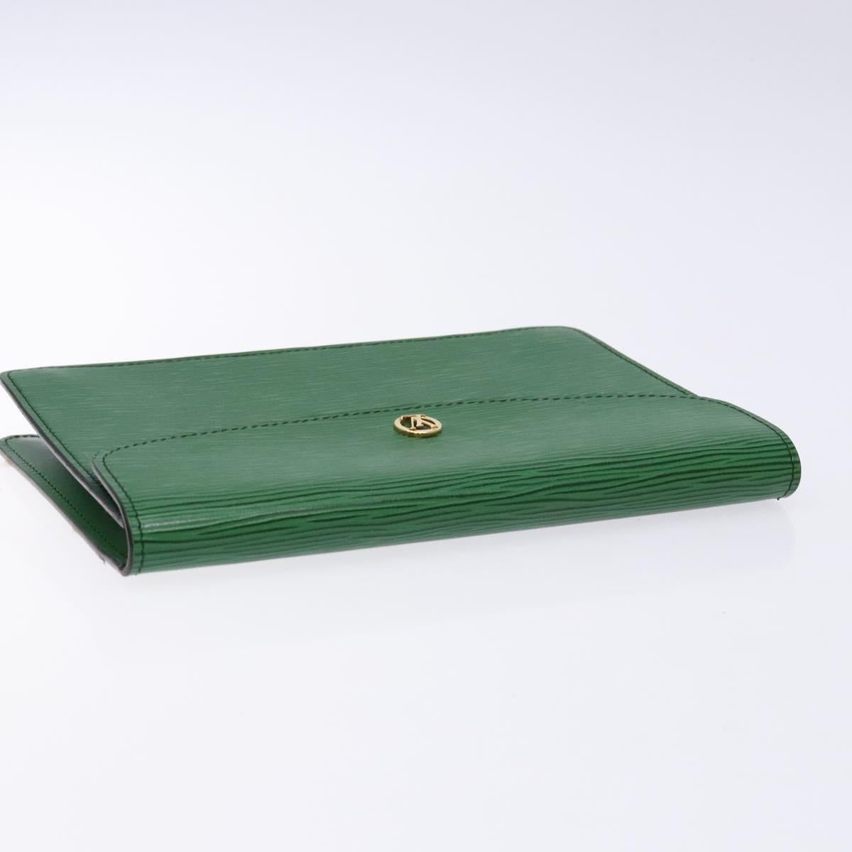 LOUIS VUITTON Epi Montaigne 23 Clutch Bag Green M52664 LV Auth 129609