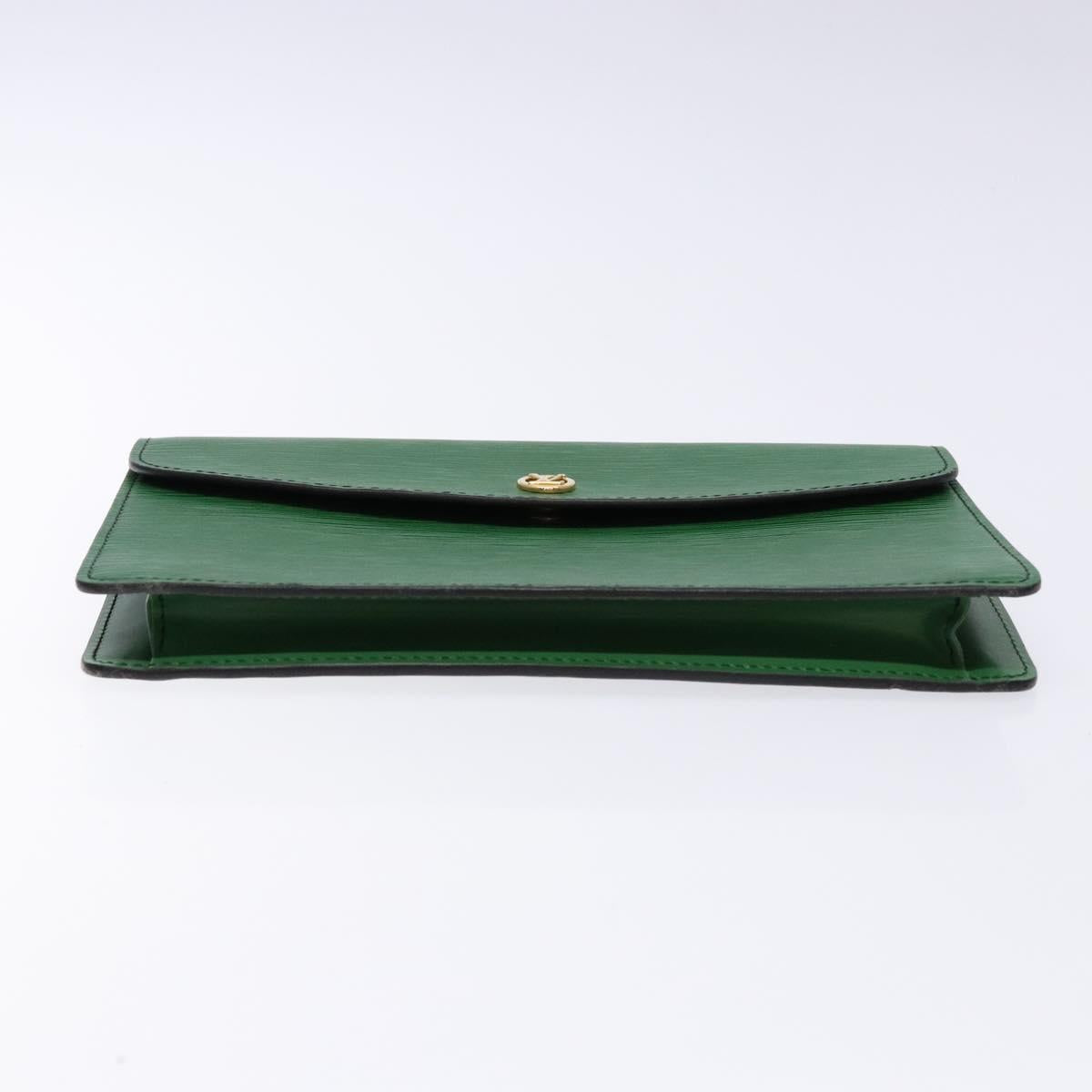 LOUIS VUITTON Epi Montaigne 23 Clutch Bag Green M52664 LV Auth 129609