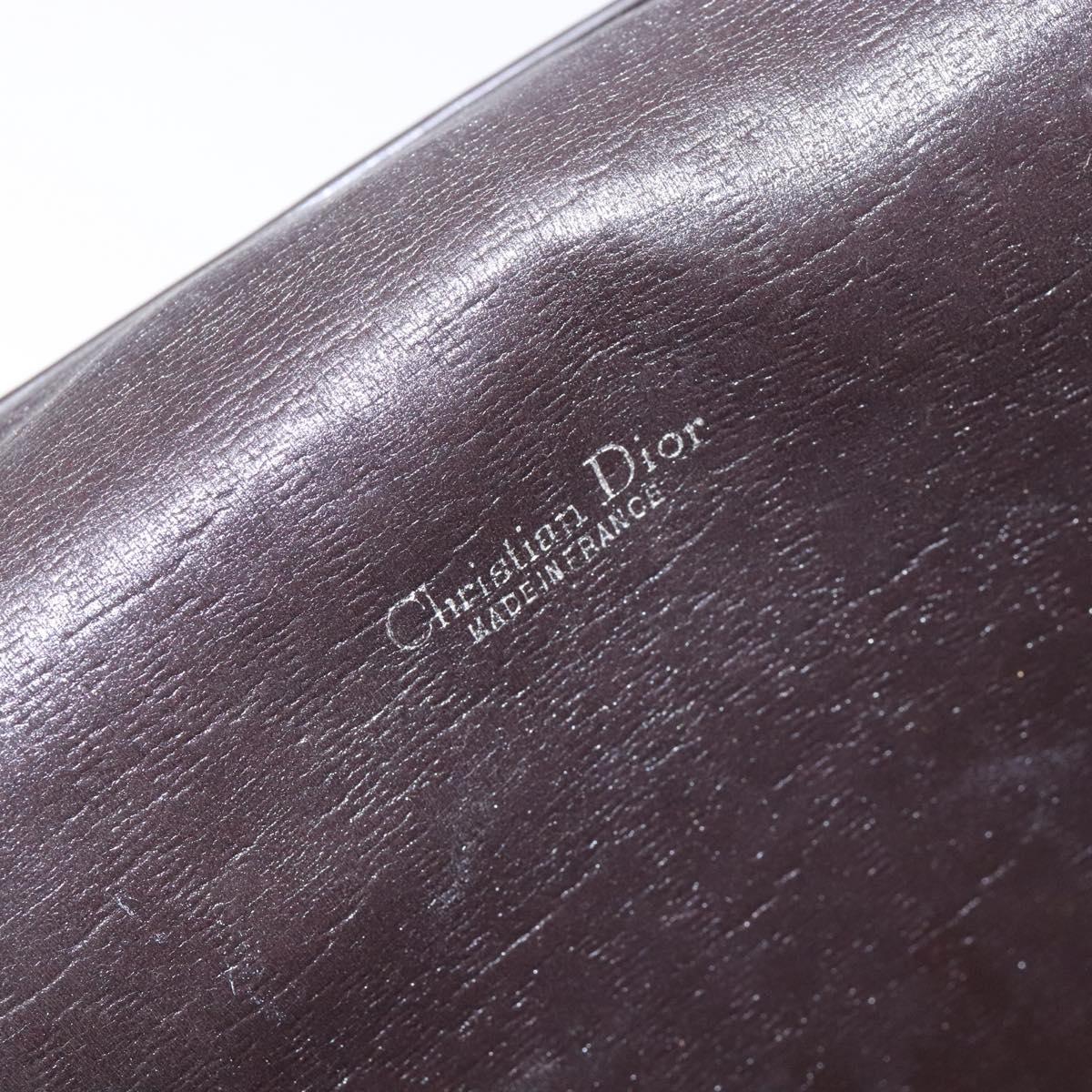 Christian Dior Trotter Canvas Shoulder Bag Brown Gold Auth 129621