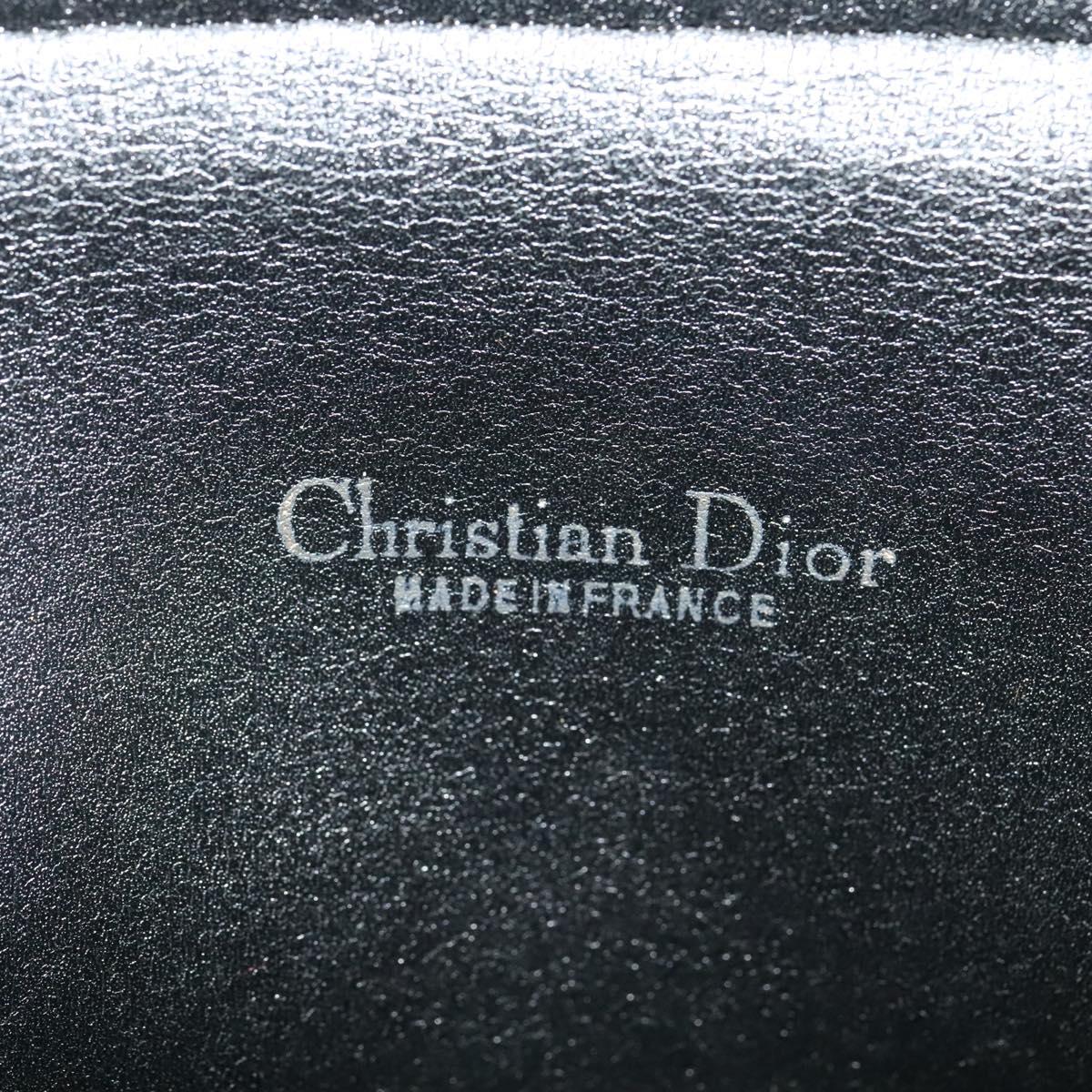 Christian Dior Trotter Canvas Shoulder Bag Black Gold Auth 129624