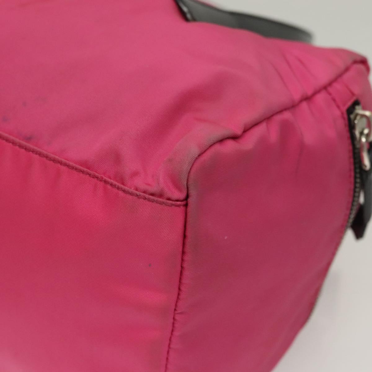 PRADA Shoulder Bag Nylon Pink Silver Auth 129631