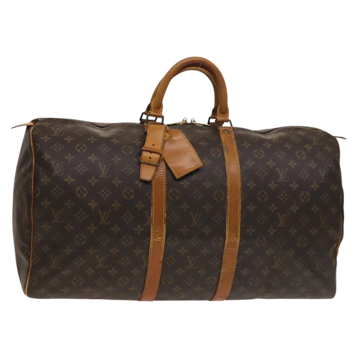 LOUIS VUITTON Monogram Keepall 55 Boston Bag M41424 LV Auth 129636