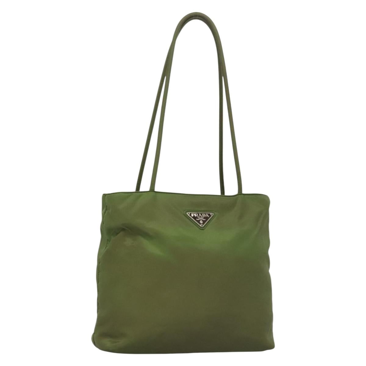 PRADA Tote Bag Nylon Green Auth 129642