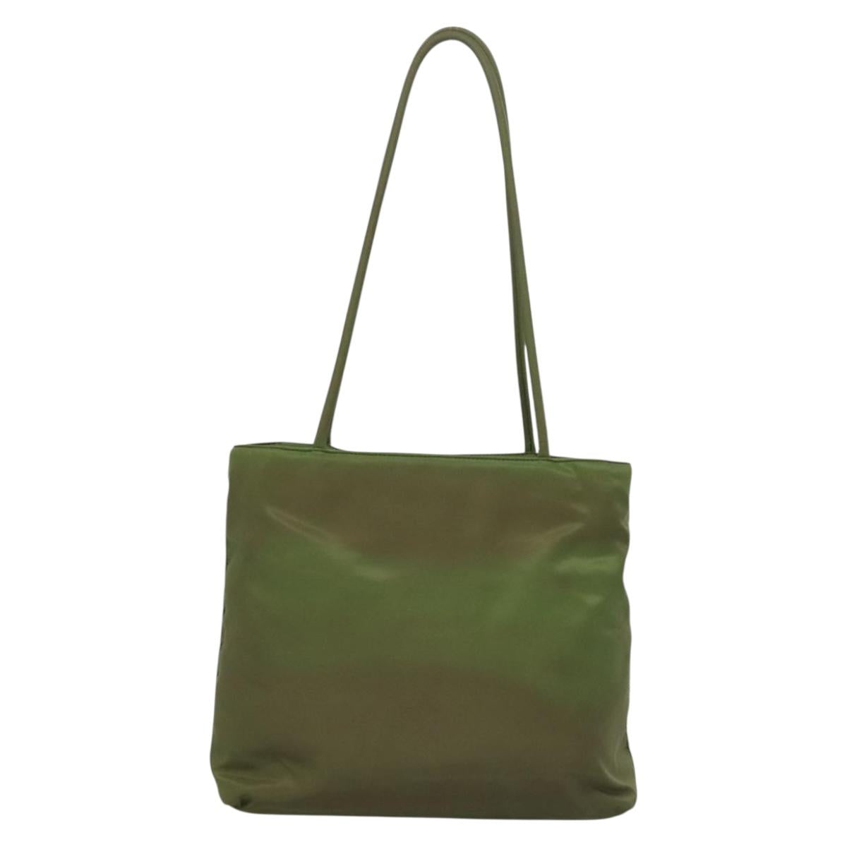 PRADA Tote Bag Nylon Green Auth 129642