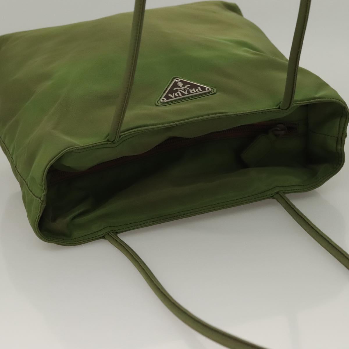 PRADA Tote Bag Nylon Green Auth 129642