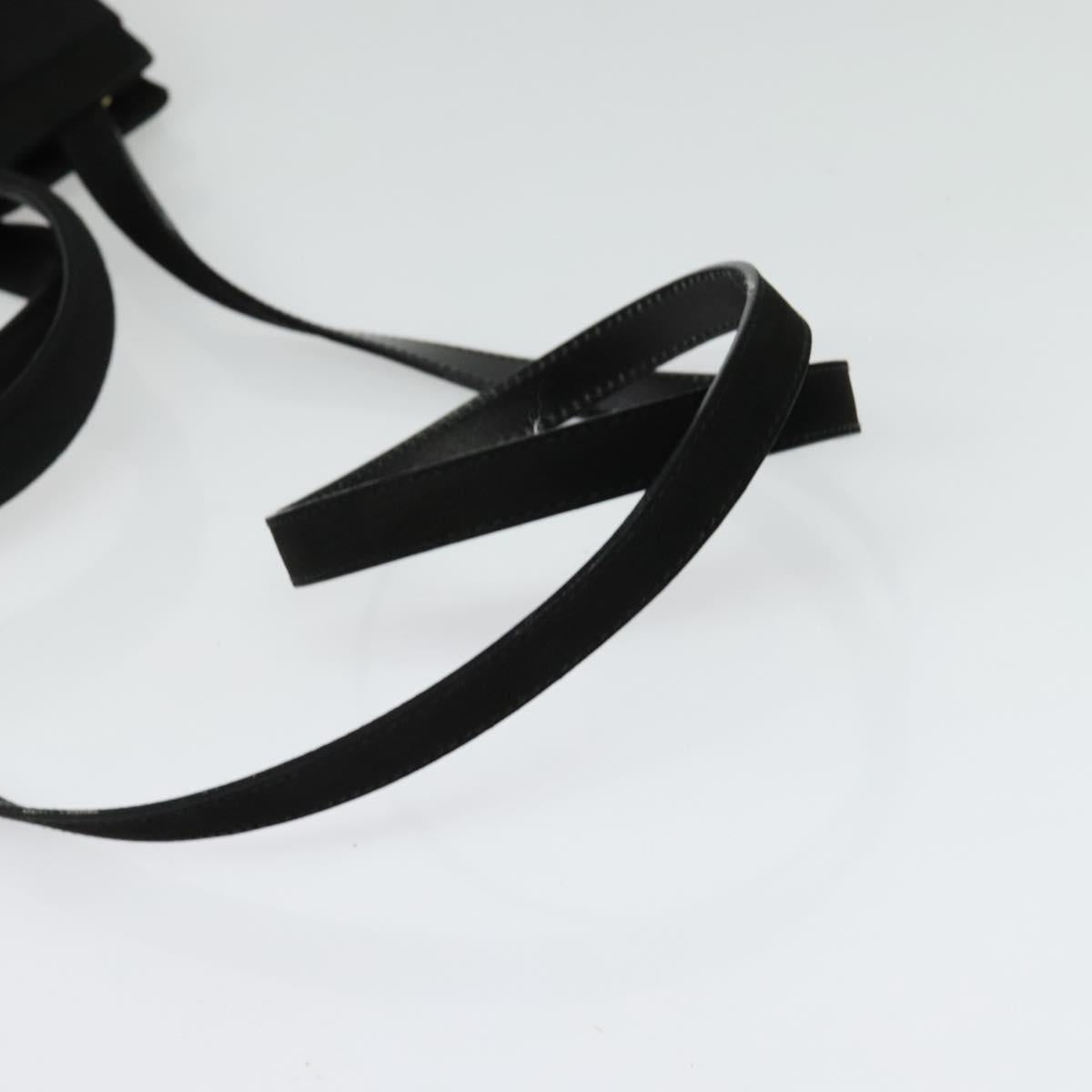 Salvatore Ferragamo Hand Bag Suede 2way Black Silver Auth 129645