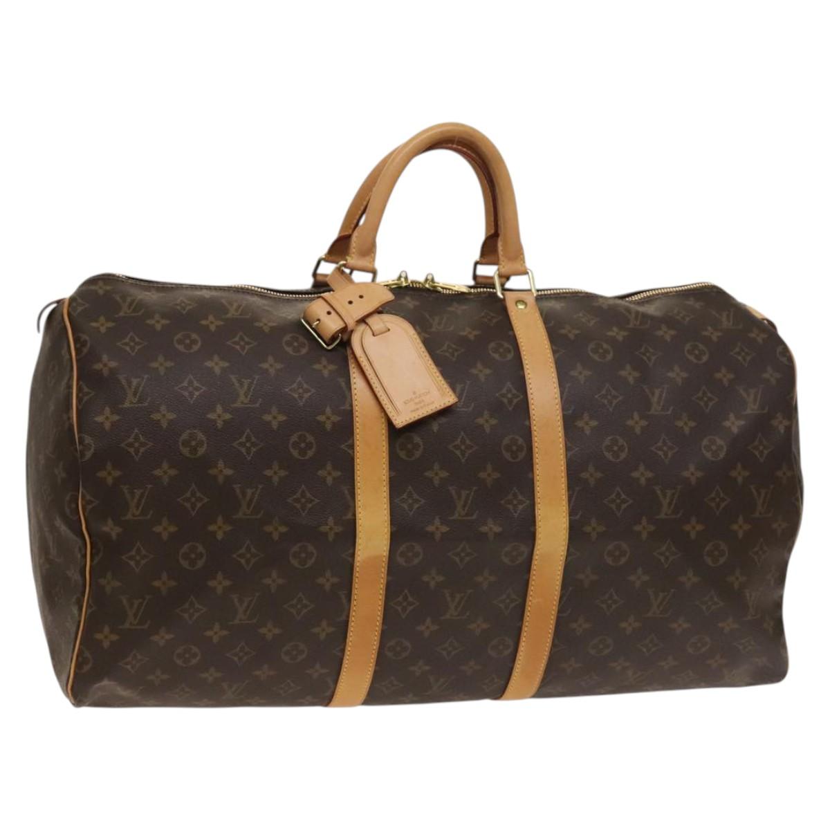 LOUIS VUITTON Monogram Keepall 55 Boston Bag M41424 LV Auth 129658