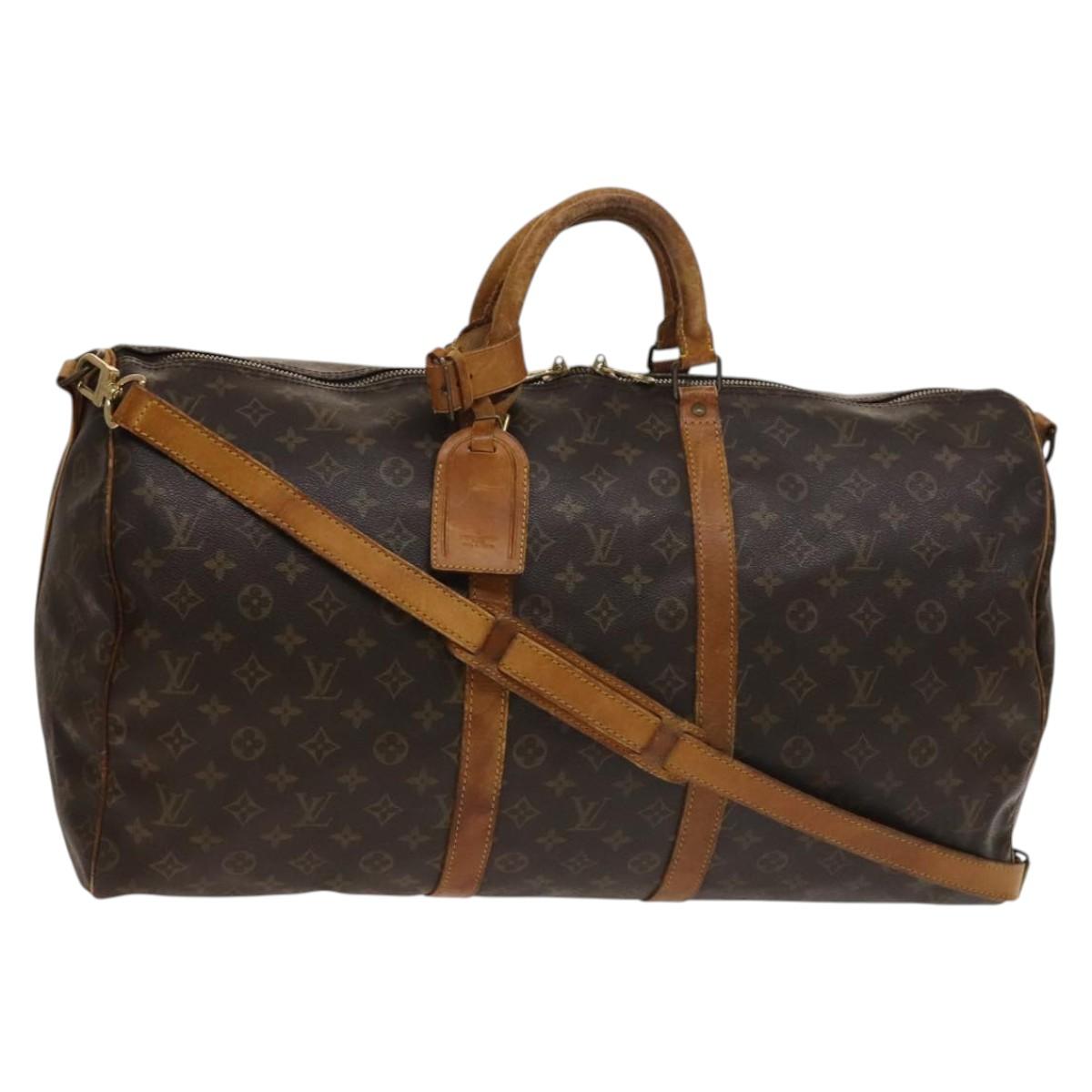 LOUIS VUITTON Monogram Keepall Bandouliere 55 Boston Bag M41414 LV Auth 129659