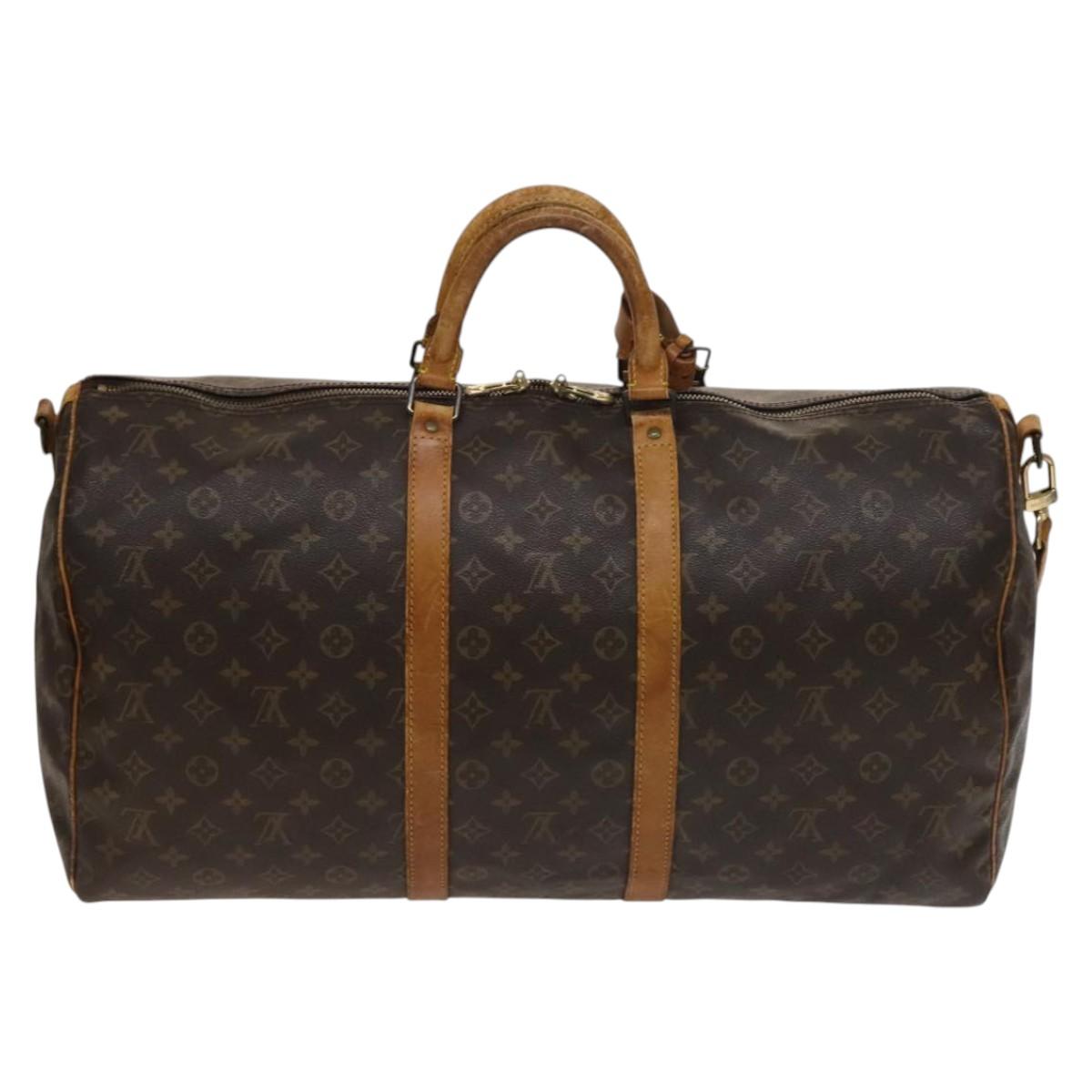 LOUIS VUITTON Monogram Keepall Bandouliere 55 Boston Bag M41414 LV Auth 129659