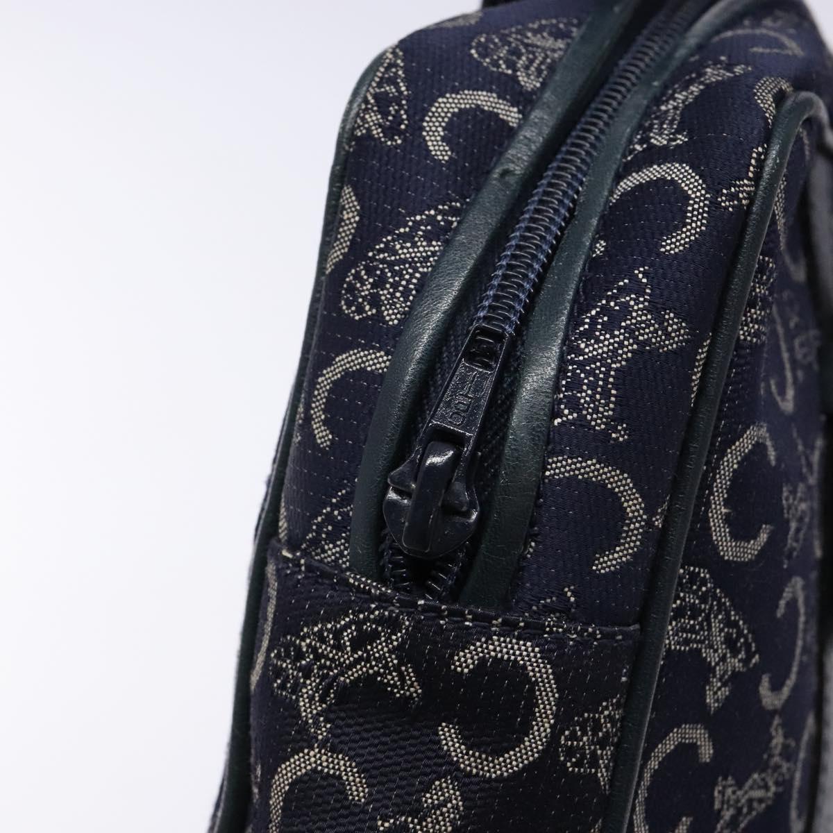 CELINE Sulky Hand Bag Canvas Navy Auth 129685