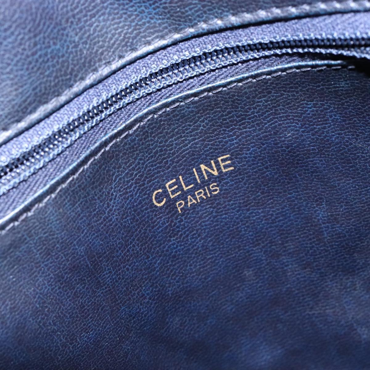 CELINE Sulky Hand Bag Canvas Navy Auth 129685