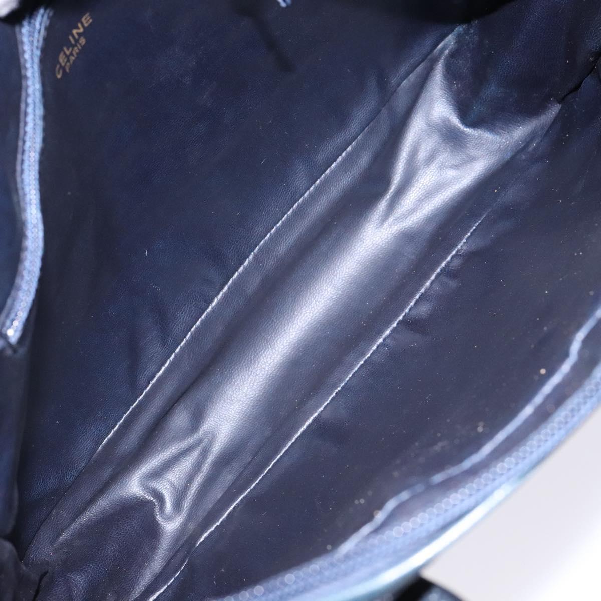 CELINE Sulky Hand Bag Canvas Navy Auth 129685