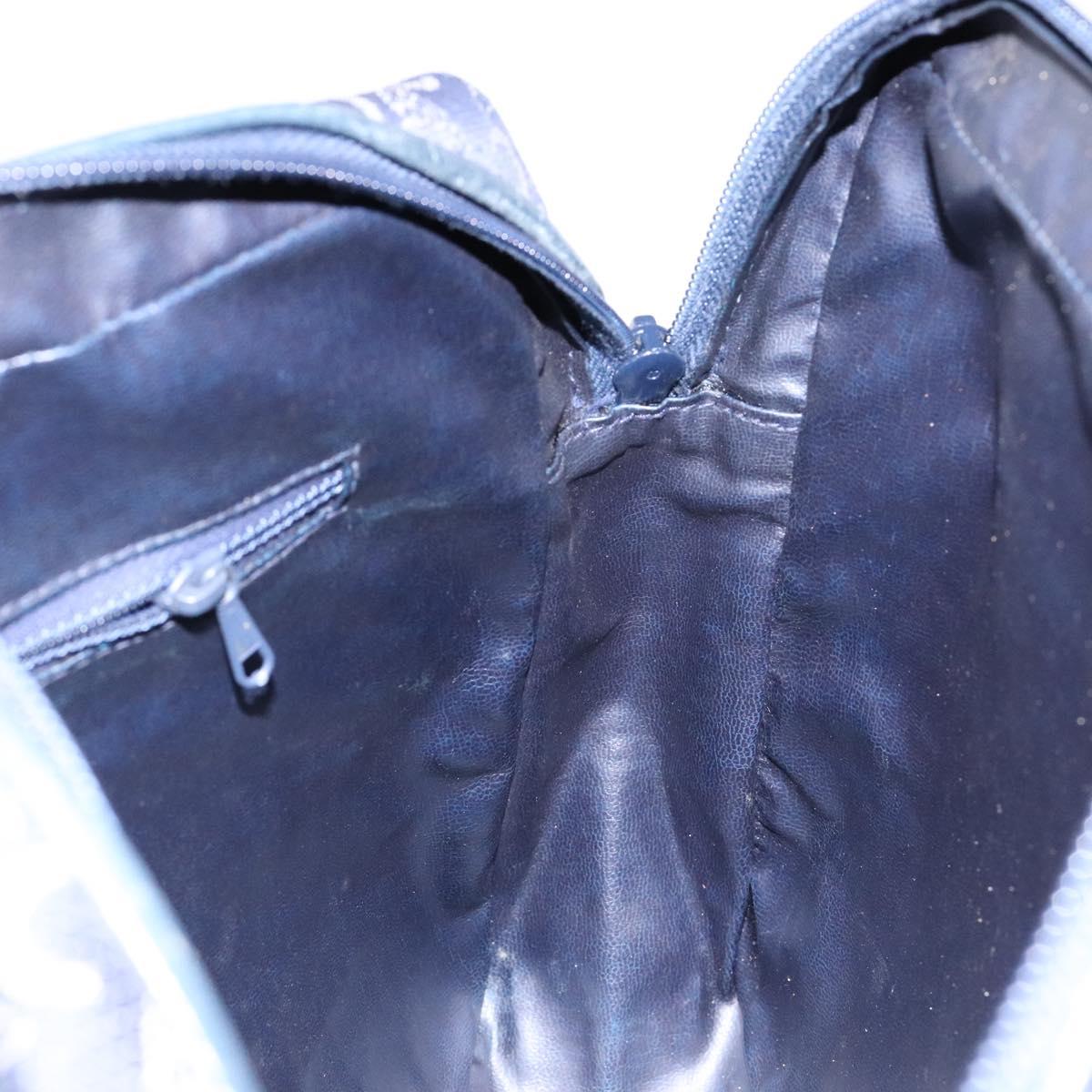 CELINE Sulky Hand Bag Canvas Navy Auth 129685