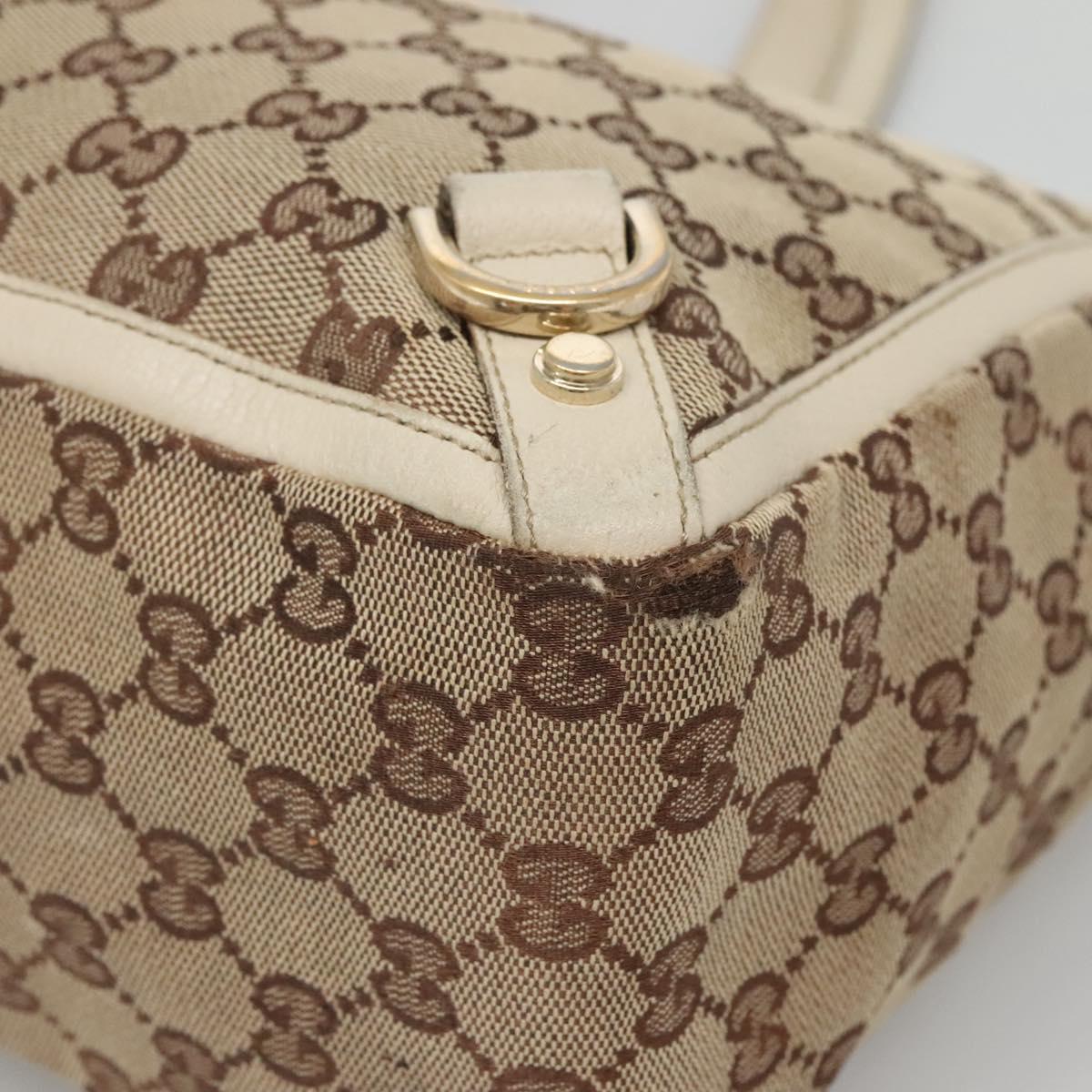 GUCCI GG Canvas Abbey Tote Bag Beige Gold 141472 Auth 129687