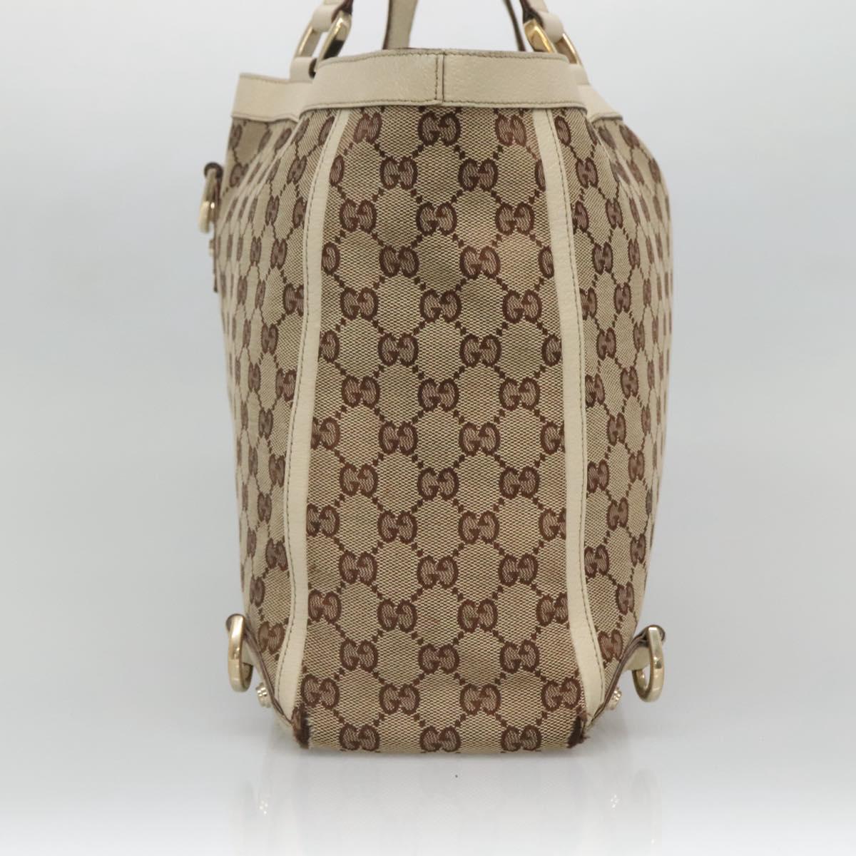 GUCCI GG Canvas Abbey Tote Bag Beige Gold 141472 Auth 129687