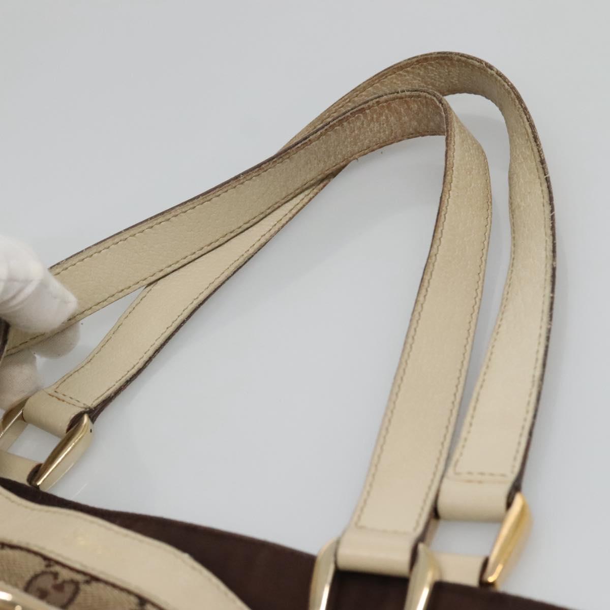 GUCCI GG Canvas Abbey Tote Bag Beige Gold 141472 Auth 129687