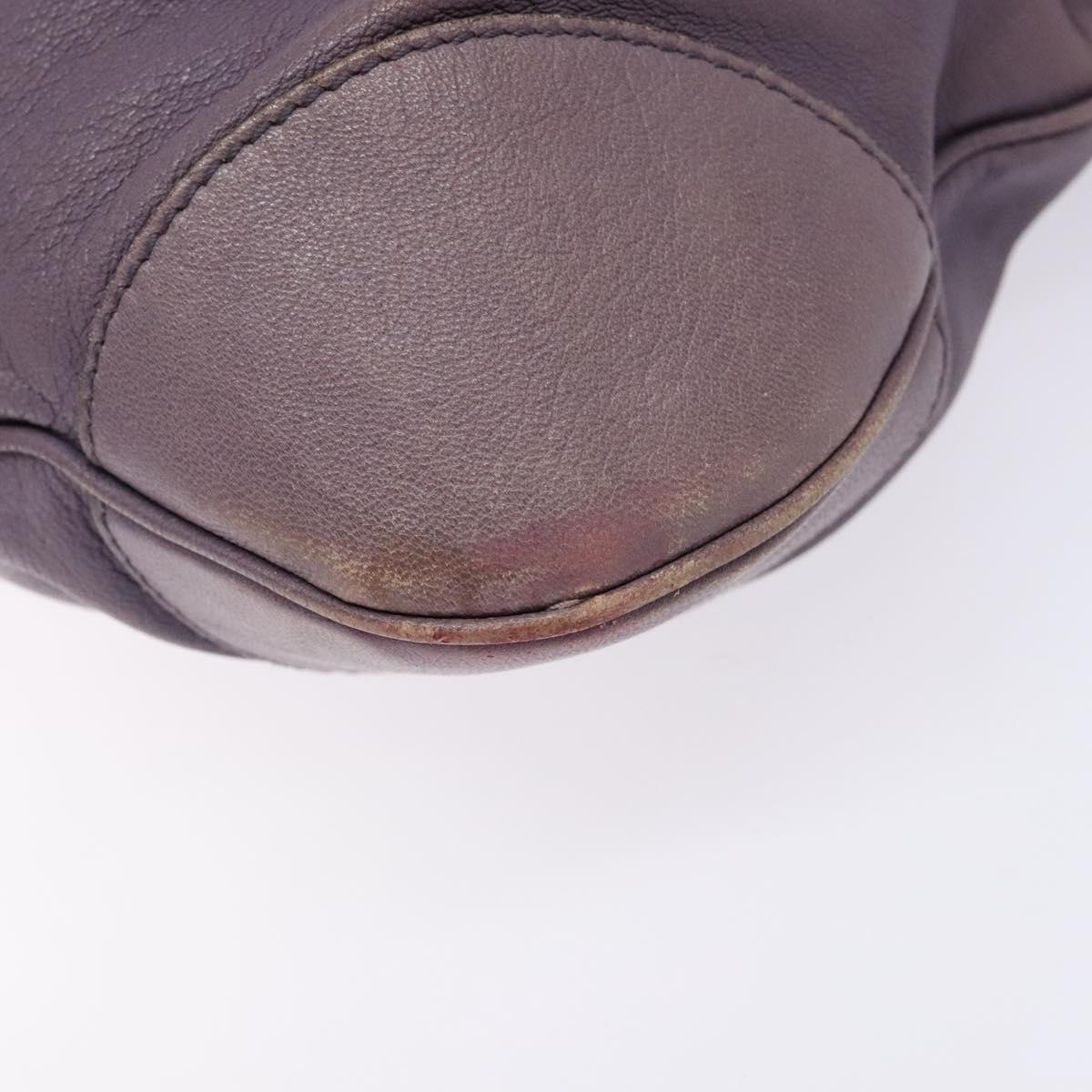 Salvatore Ferragamo Gancini Hand Bag Leather Purple Auth 129700