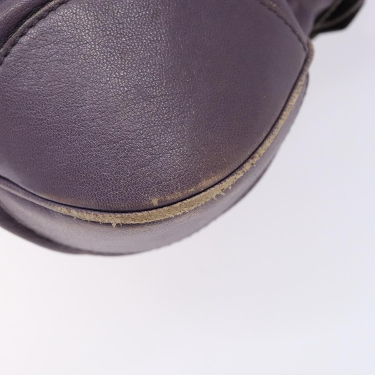 Salvatore Ferragamo Gancini Hand Bag Leather Purple Auth 129700
