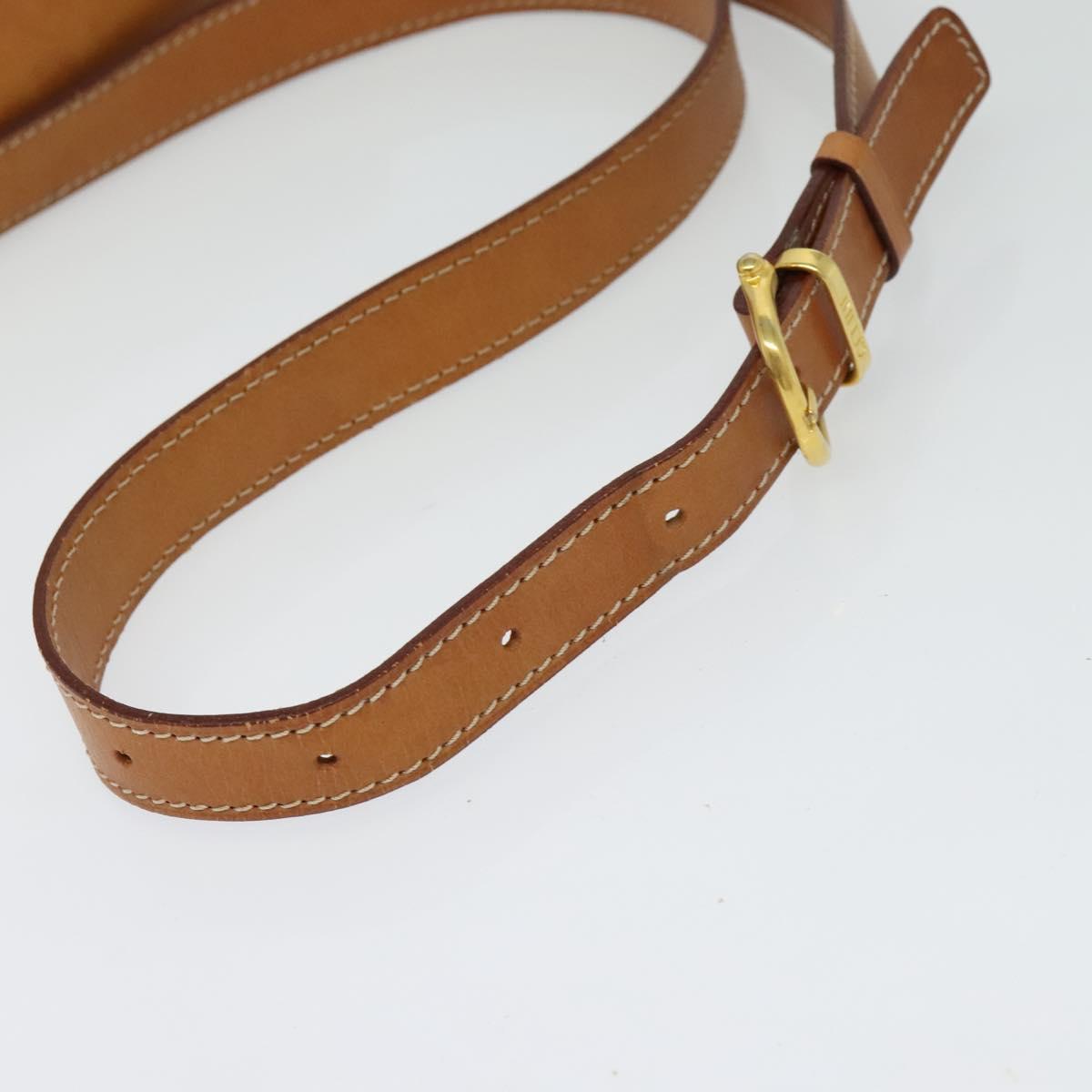 CELINE Macadam Canvas Shoulder Bag PVC Leather Brown Gold Auth 129705