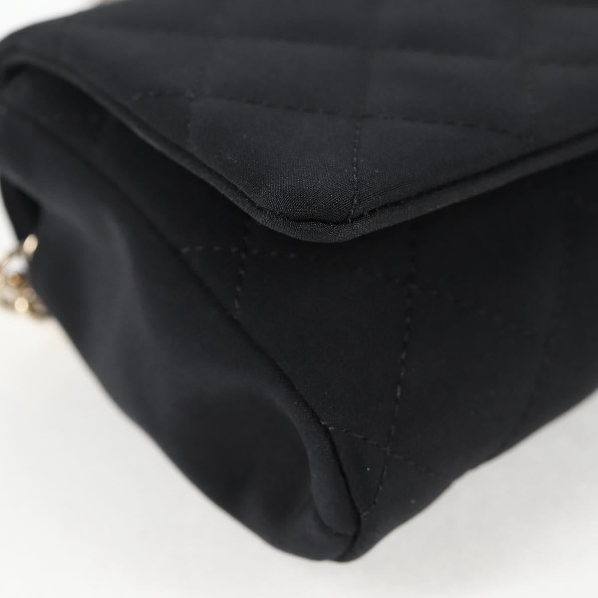 CHANEL Matelasse Chain Shoulder Bag Nylon Black CC Auth 129738V