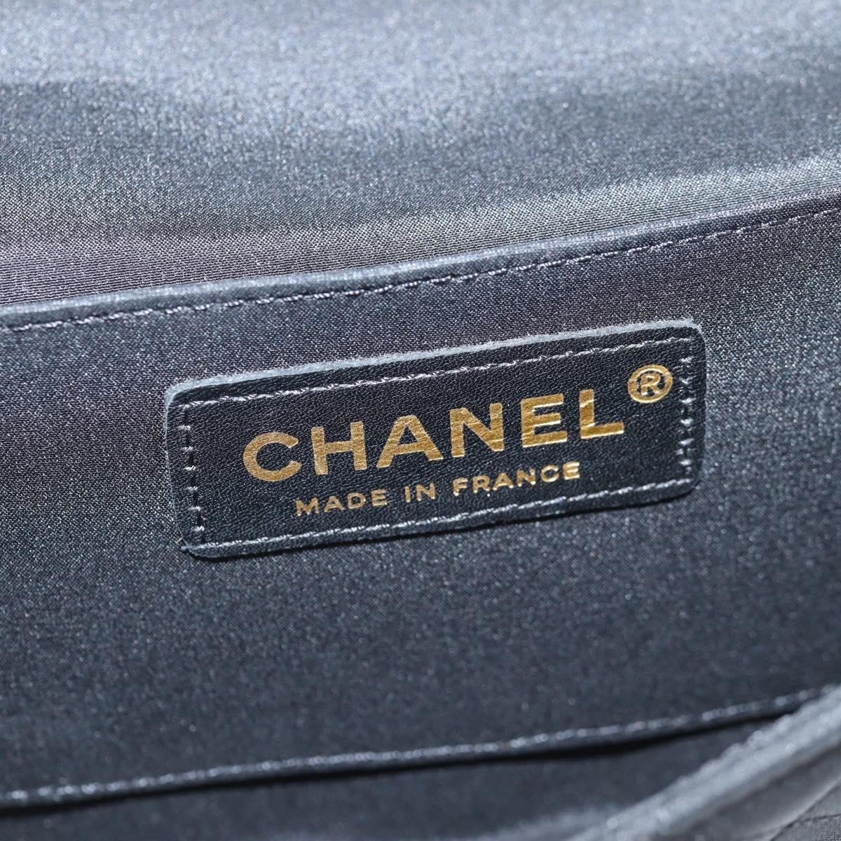 CHANEL Matelasse Chain Shoulder Bag Nylon Black CC Auth 129738V