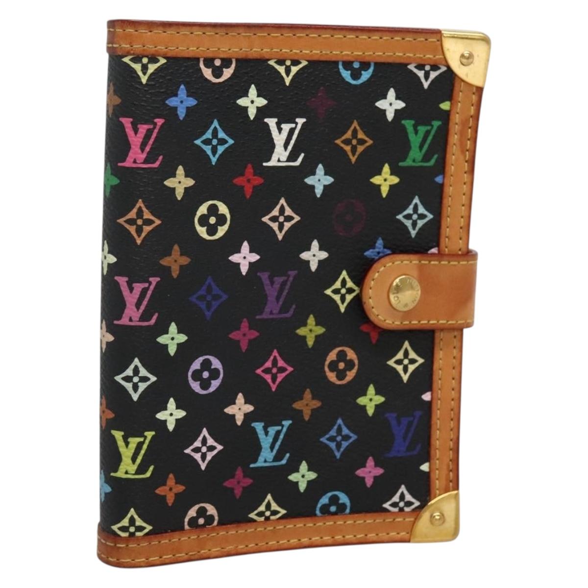 LOUIS VUITTON Multicolor Agenda PM Day Planner Cover Black R20895 Auth 129749