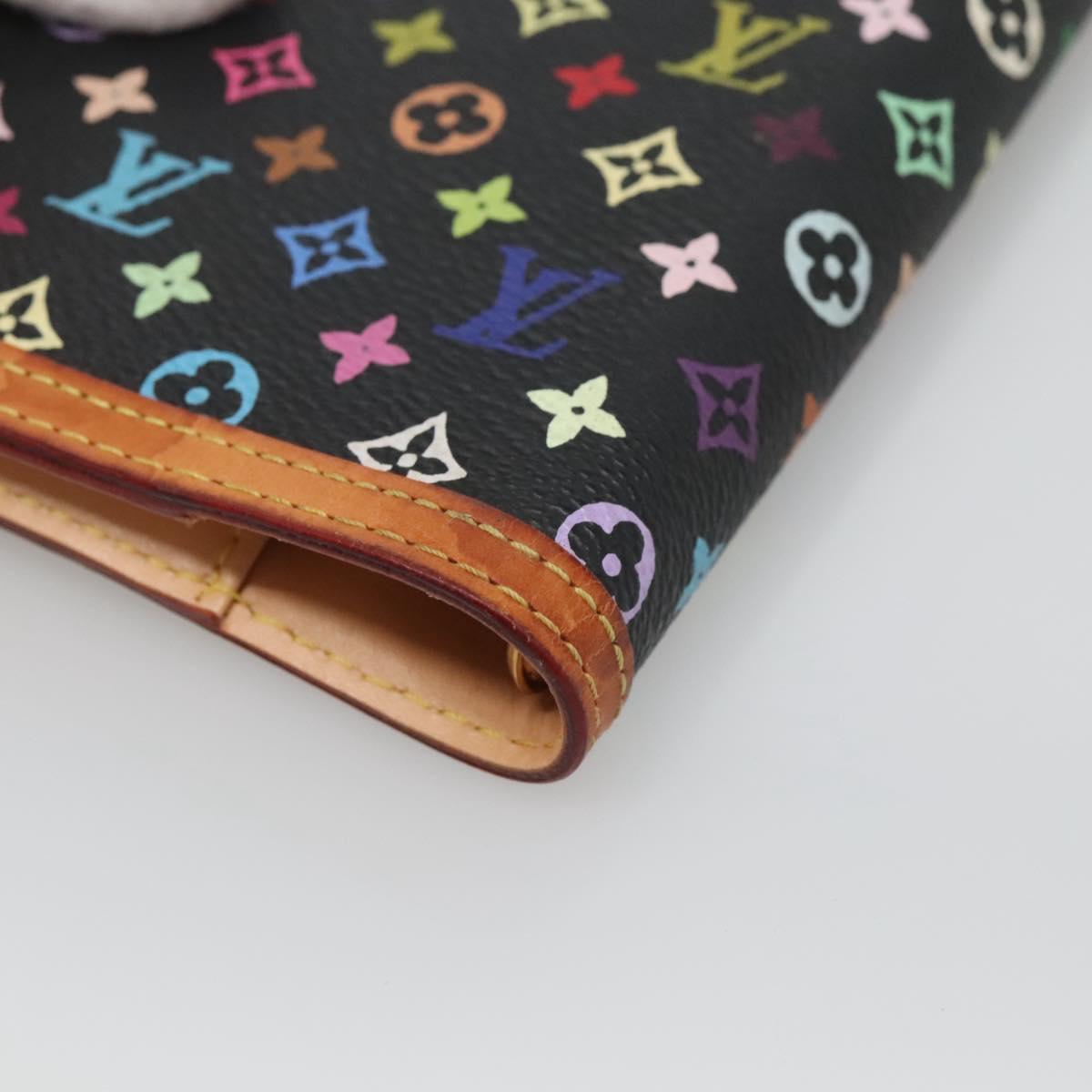 LOUIS VUITTON Multicolor Agenda PM Day Planner Cover Black R20895 Auth 129749