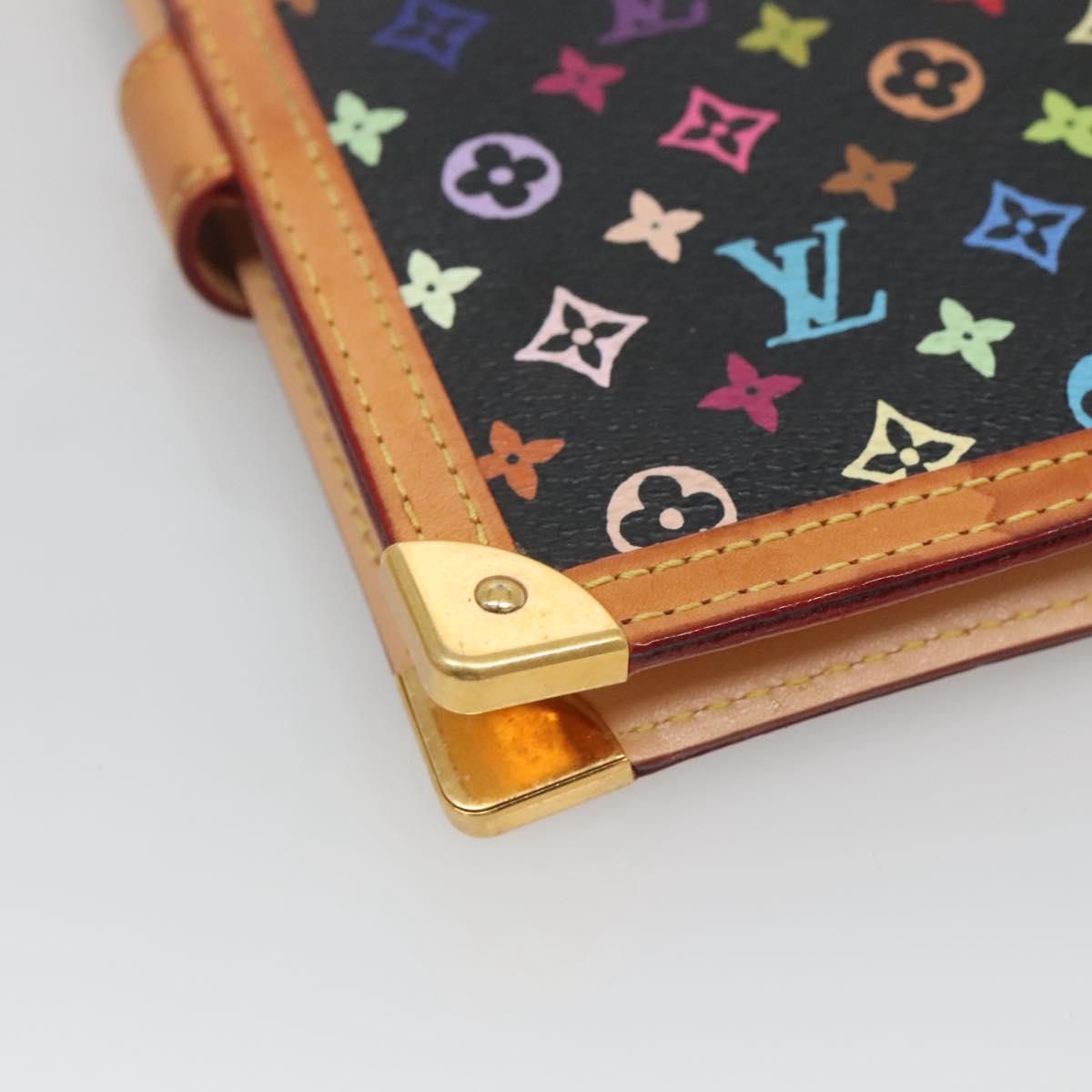 LOUIS VUITTON Multicolor Agenda PM Day Planner Cover Black R20895 Auth 129749