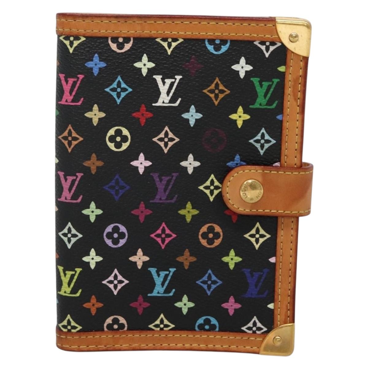 LOUIS VUITTON Multicolor Agenda PM Day Planner Cover Black R20895 Auth 129749