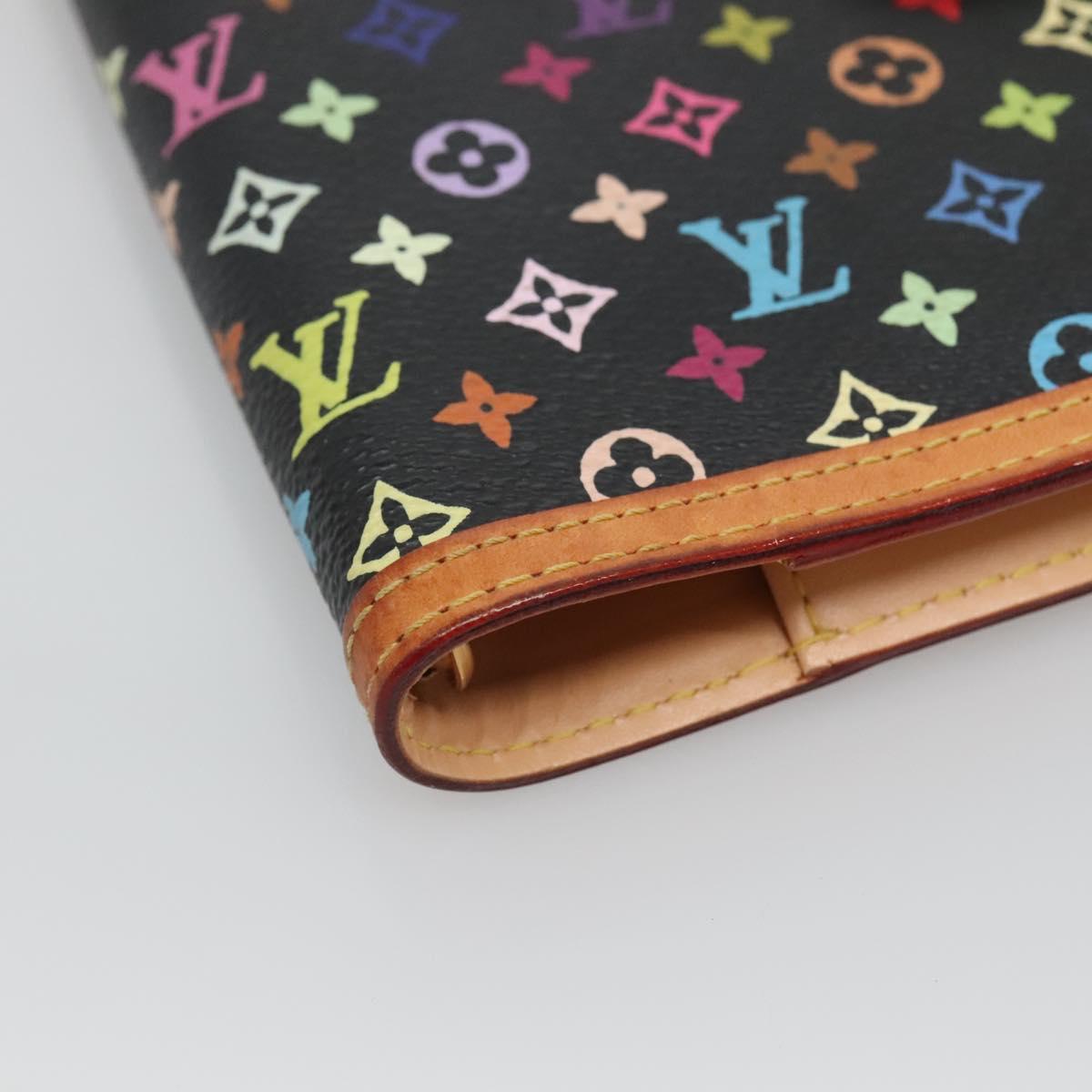 LOUIS VUITTON Multicolor Agenda PM Day Planner Cover Black R20895 Auth 129749