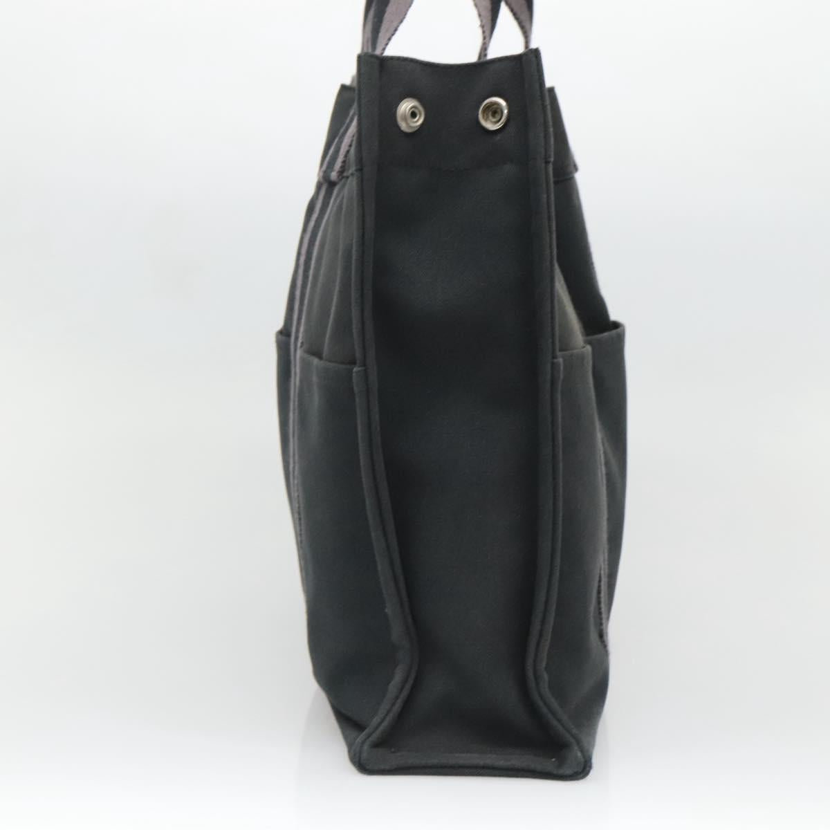 HERMES Fourre Tout MM Hand Bag Canvas Black Auth 129764