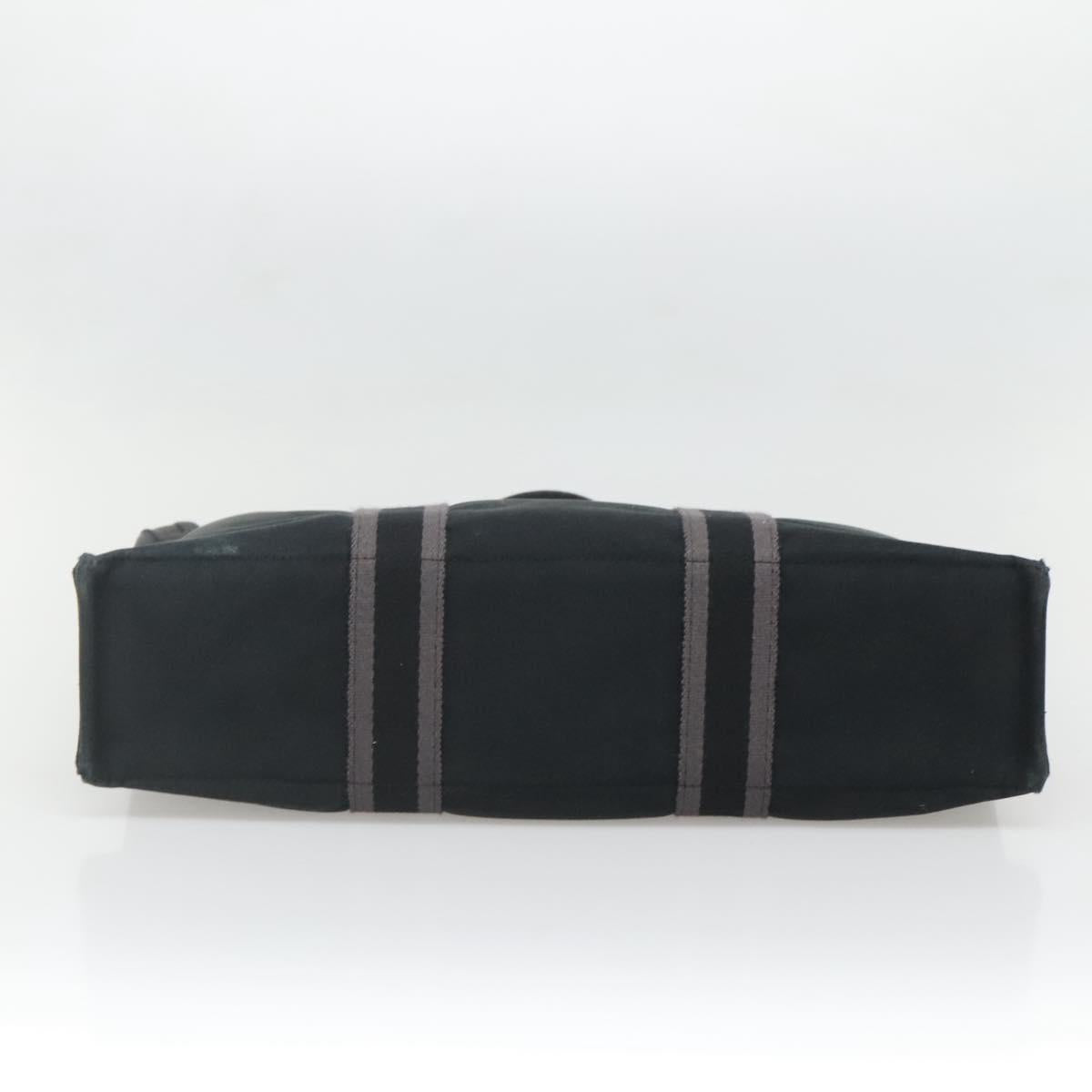 HERMES Fourre Tout MM Hand Bag Canvas Black Auth 129764