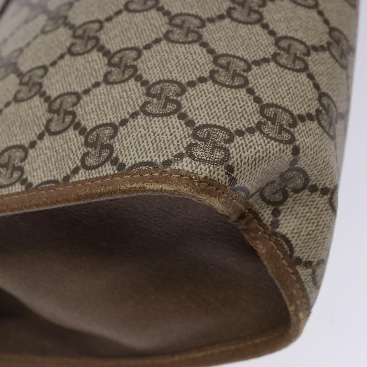 GUCCI GG Supreme Web Sherry Line Clutch Bag PVC Beige Gold 89 01 031 Auth 129766