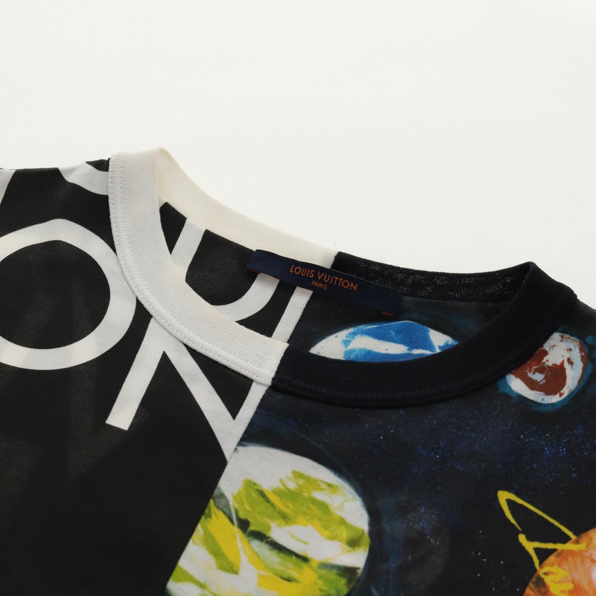 LOUIS VUITTON Short Sleeved T-shirt Cotton Black LV Auth 129780M