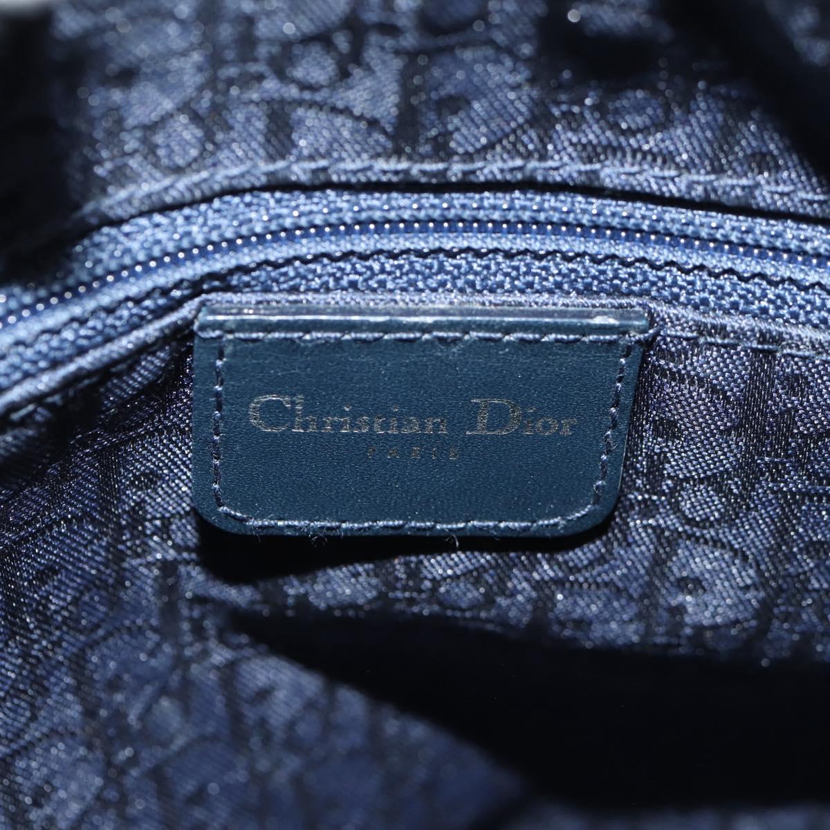 Christian Dior Canage Hand Bag Denim 2way Light Blue Silver Auth 129784V