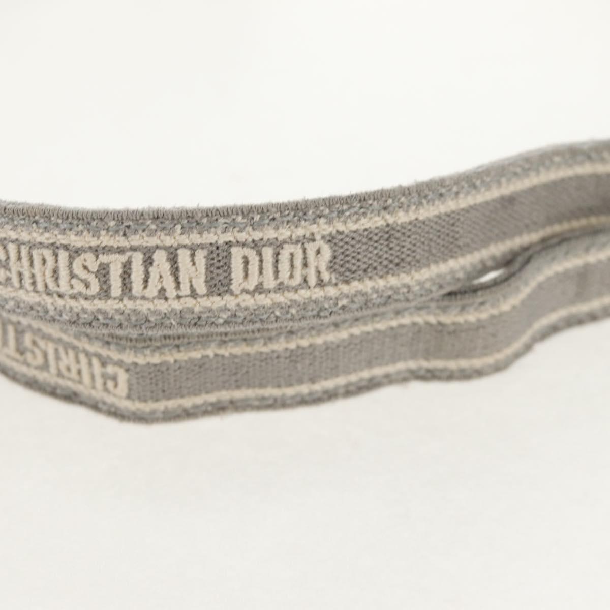 Christian Dior Oblique Book Tote Shoulder Bag Canvas Gray Gold Auth 129785M