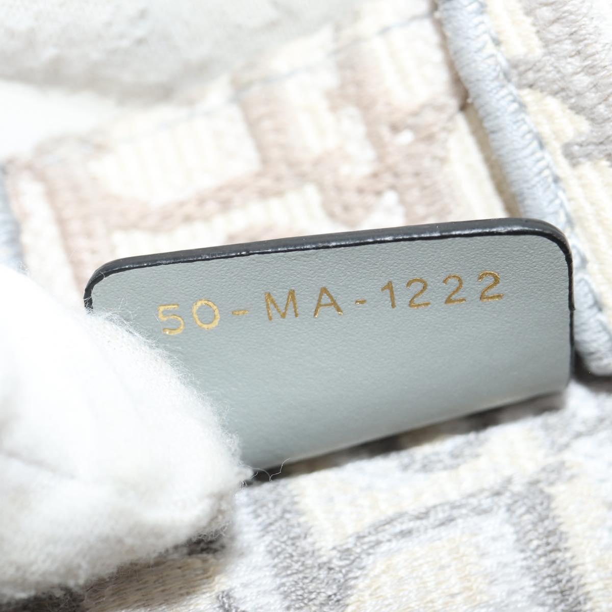 Christian Dior Oblique Book Tote Shoulder Bag Canvas Gray Gold Auth 129785M