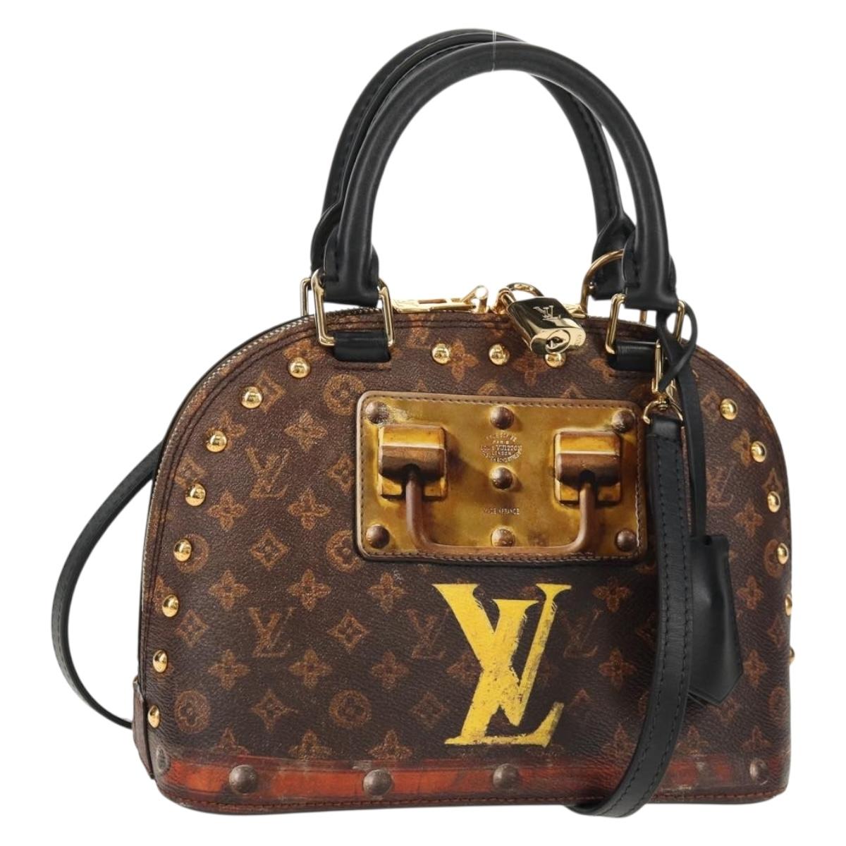 LOUIS VUITTON Monogram Trompeille Alma BB Time Trunk Bag M53152 Auth 129787M