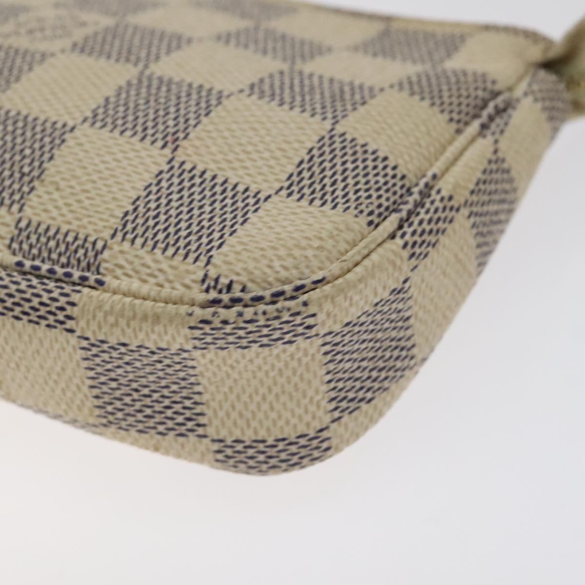 LOUIS VUITTON Damier Azur Mini Pochette Accessoires Pouch N63005 Auth 129806