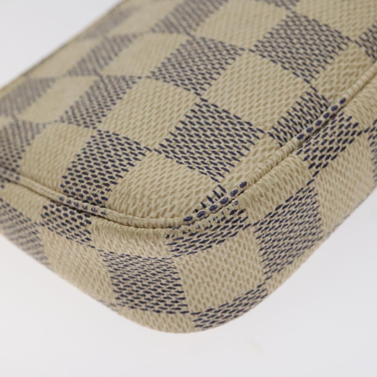 LOUIS VUITTON Damier Azur Mini Pochette Accessoires Pouch N63005 Auth 129806