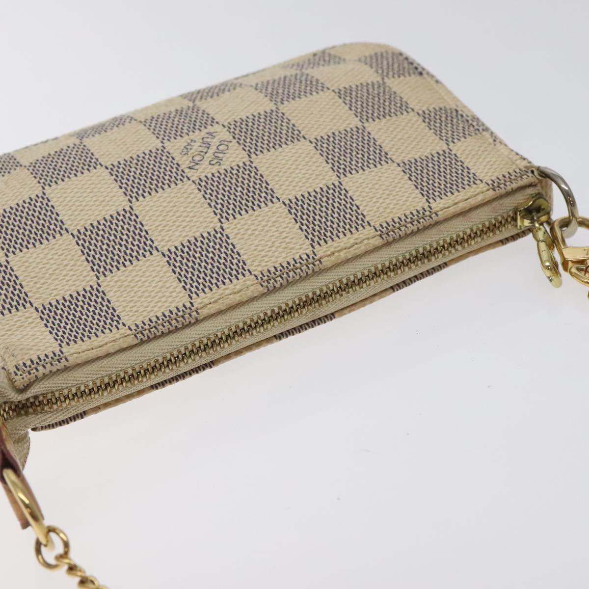 LOUIS VUITTON Damier Azur Mini Pochette Accessoires Pouch N63005 Auth 129806