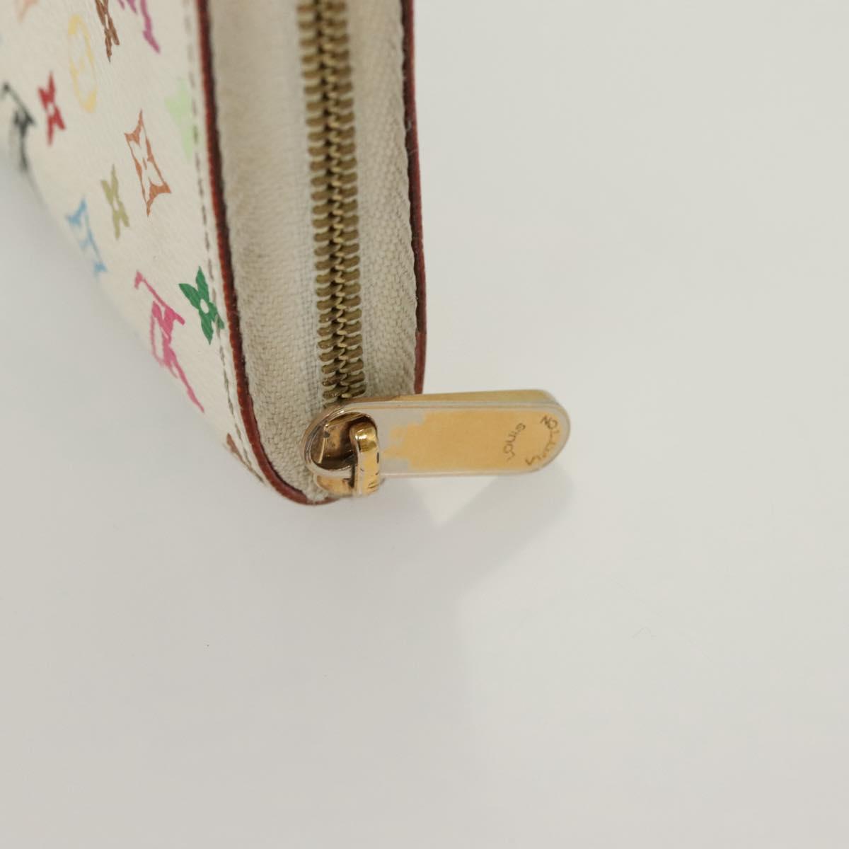 LOUIS VUITTON Monogram Multicolor Zippy Coin Purse White M93741 LV Auth 129807