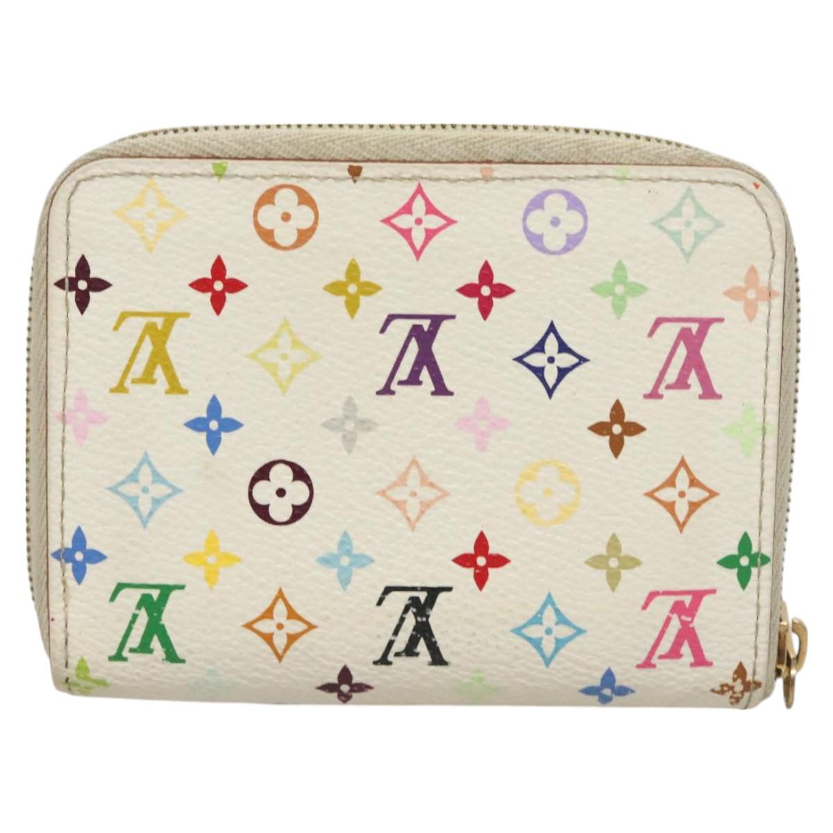LOUIS VUITTON Monogram Multicolor Zippy Coin Purse White M93741 LV Auth 129807