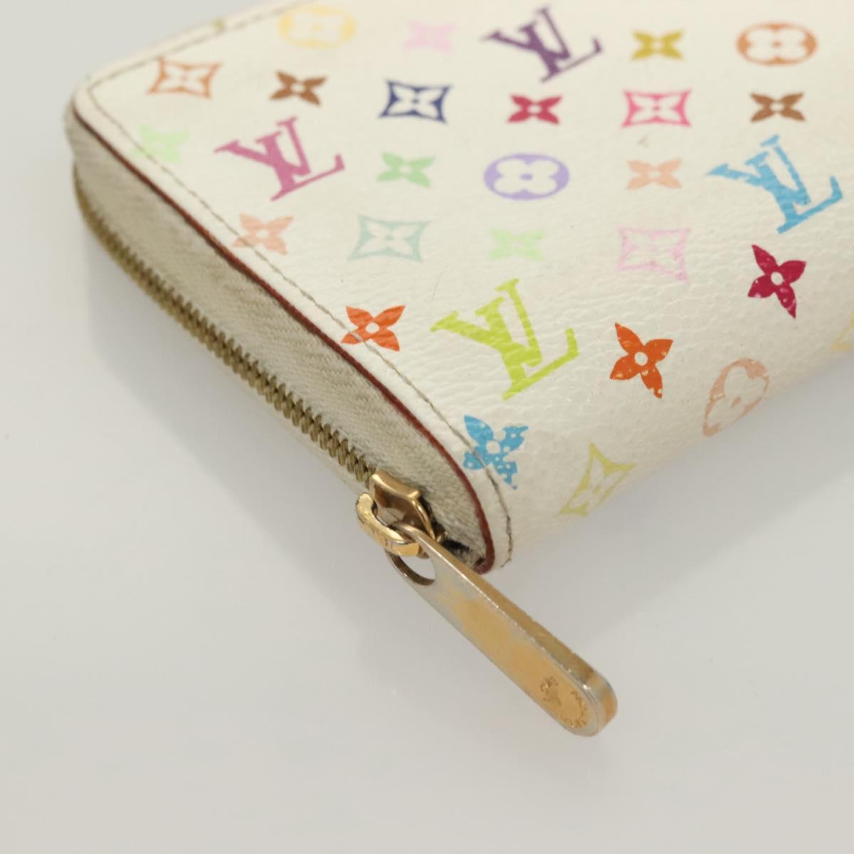 LOUIS VUITTON Monogram Multicolor Zippy Coin Purse White M93741 LV Auth 129807