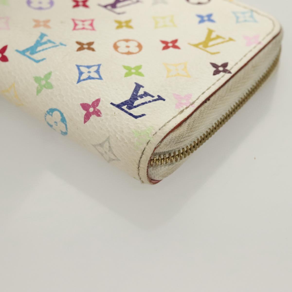 LOUIS VUITTON Monogram Multicolor Zippy Coin Purse White M93741 LV Auth 129807