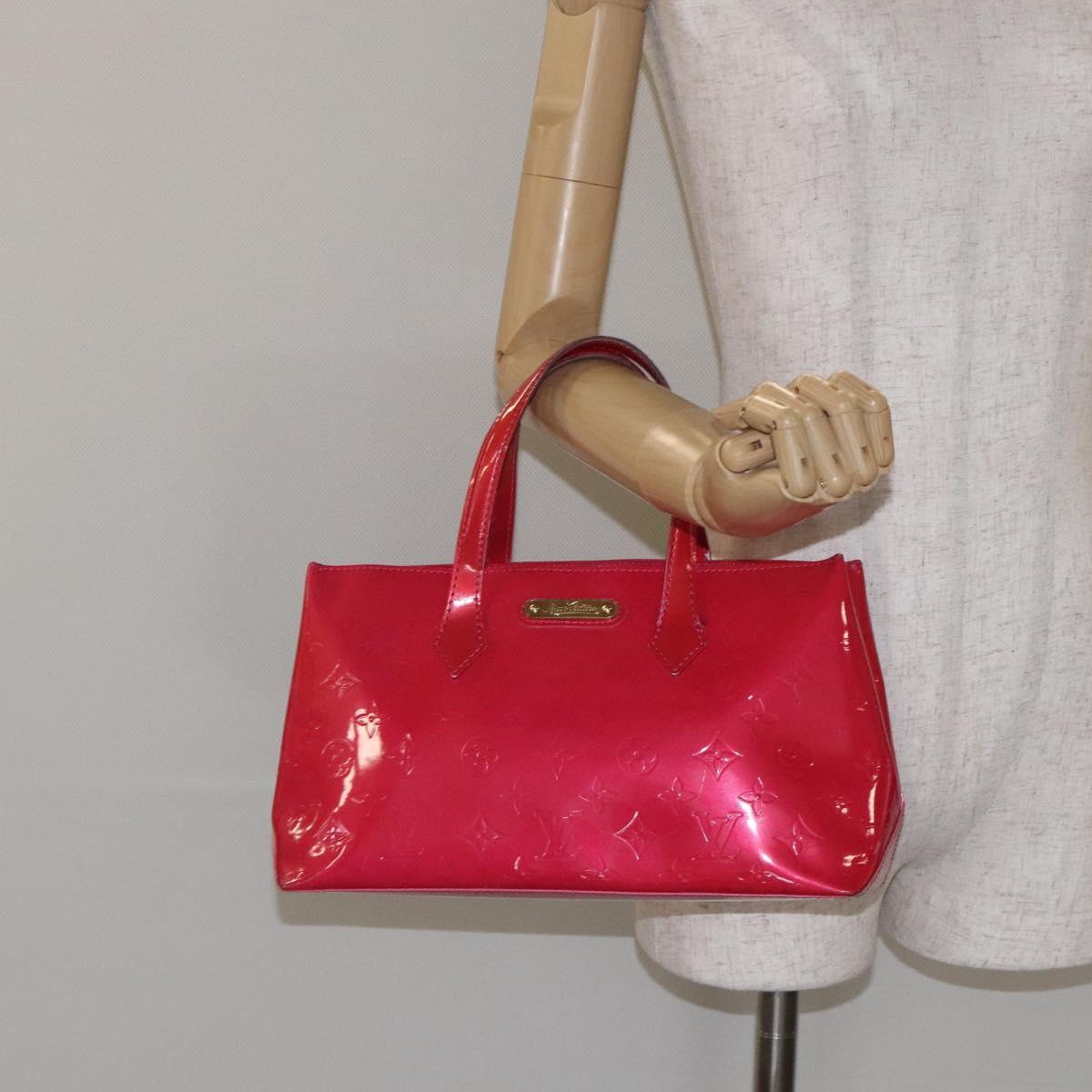 LOUIS VUITTON Monogram Vernis Wilshire PM Hand Bag Rose Pop M93643 Auth 129819
