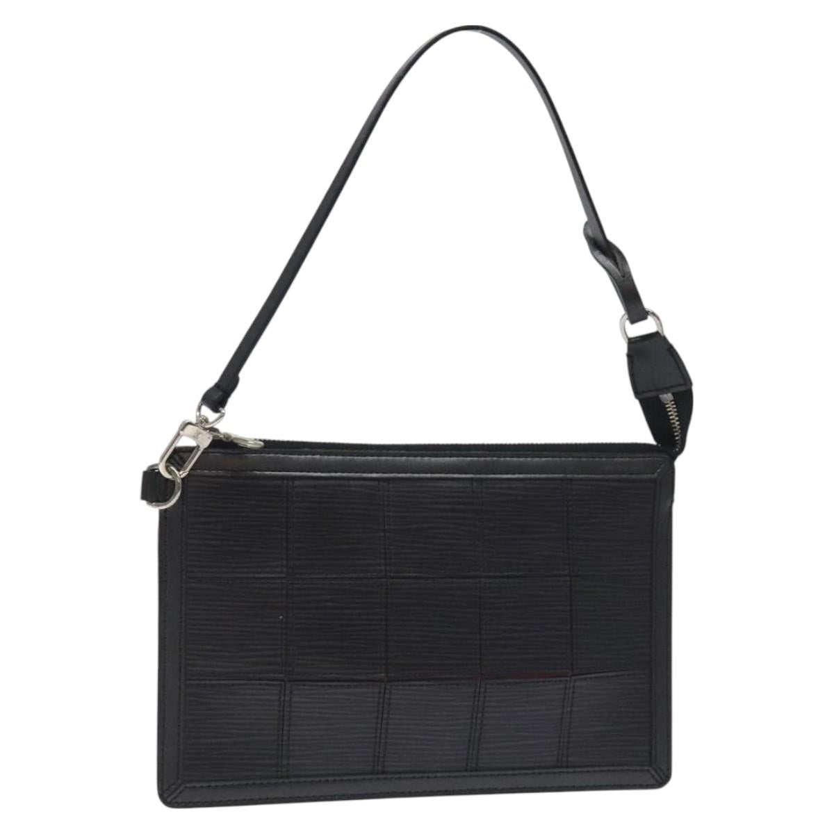 LOUIS VUITTON Epi Stretch Delmonico Pouch Black M54602 LV Auth 129832